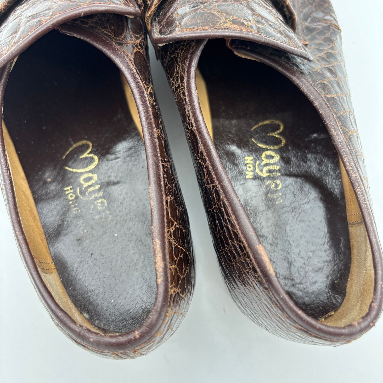 Vintage Vintage Mayer Hong Kong Crocodile Bespoke Loafers Men's 8D Size US 8 / EU 41 - 10 Thumbnail