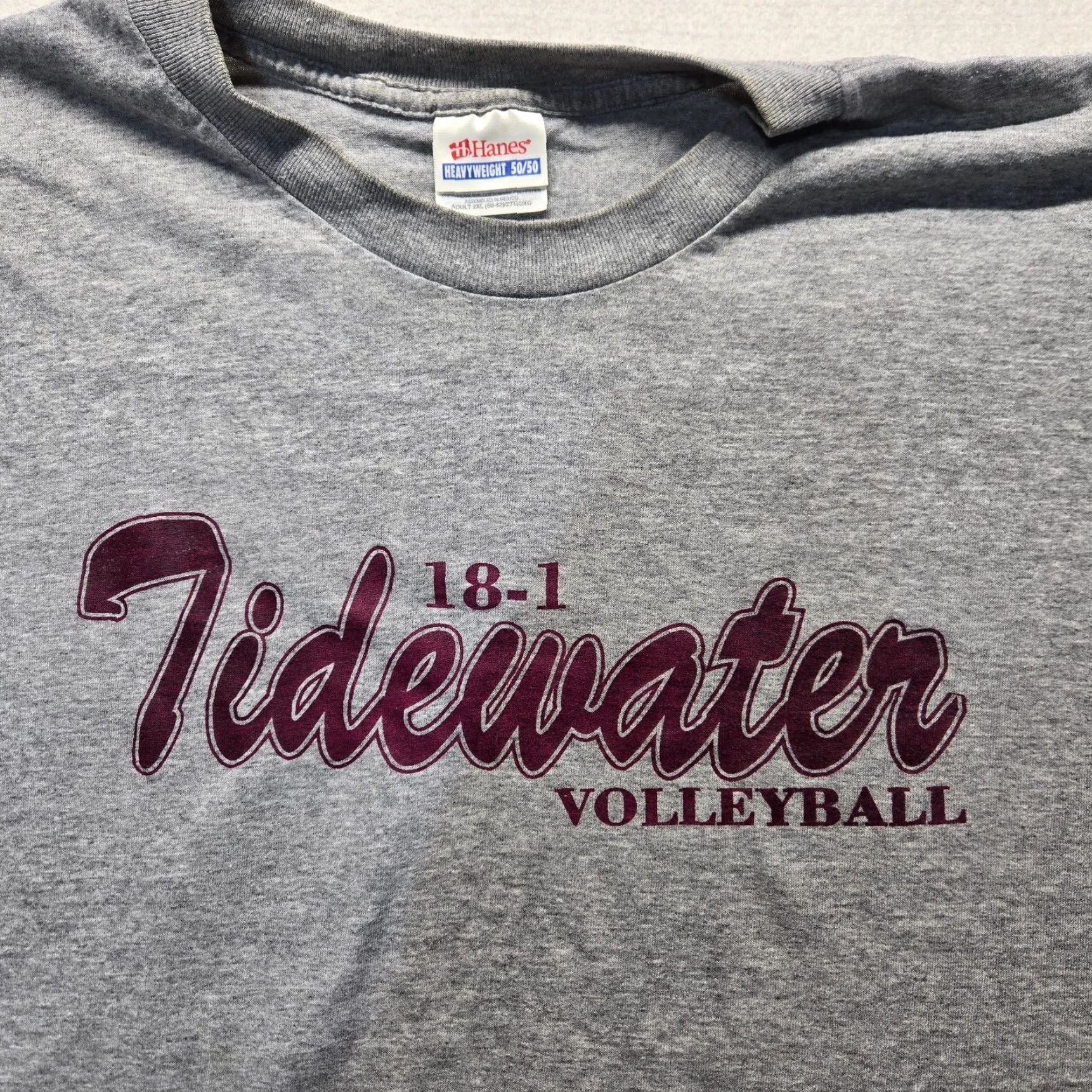 Vintage Tidewater VA Virginia Gray T-Shirt Shirt Women 2XL 2XL Adult Crew Neck Cotton Blend Volleyball 18-1 Sports Tee Womens Size XXL / US 16-18 / IT 52-54 - 2 Thumbnail