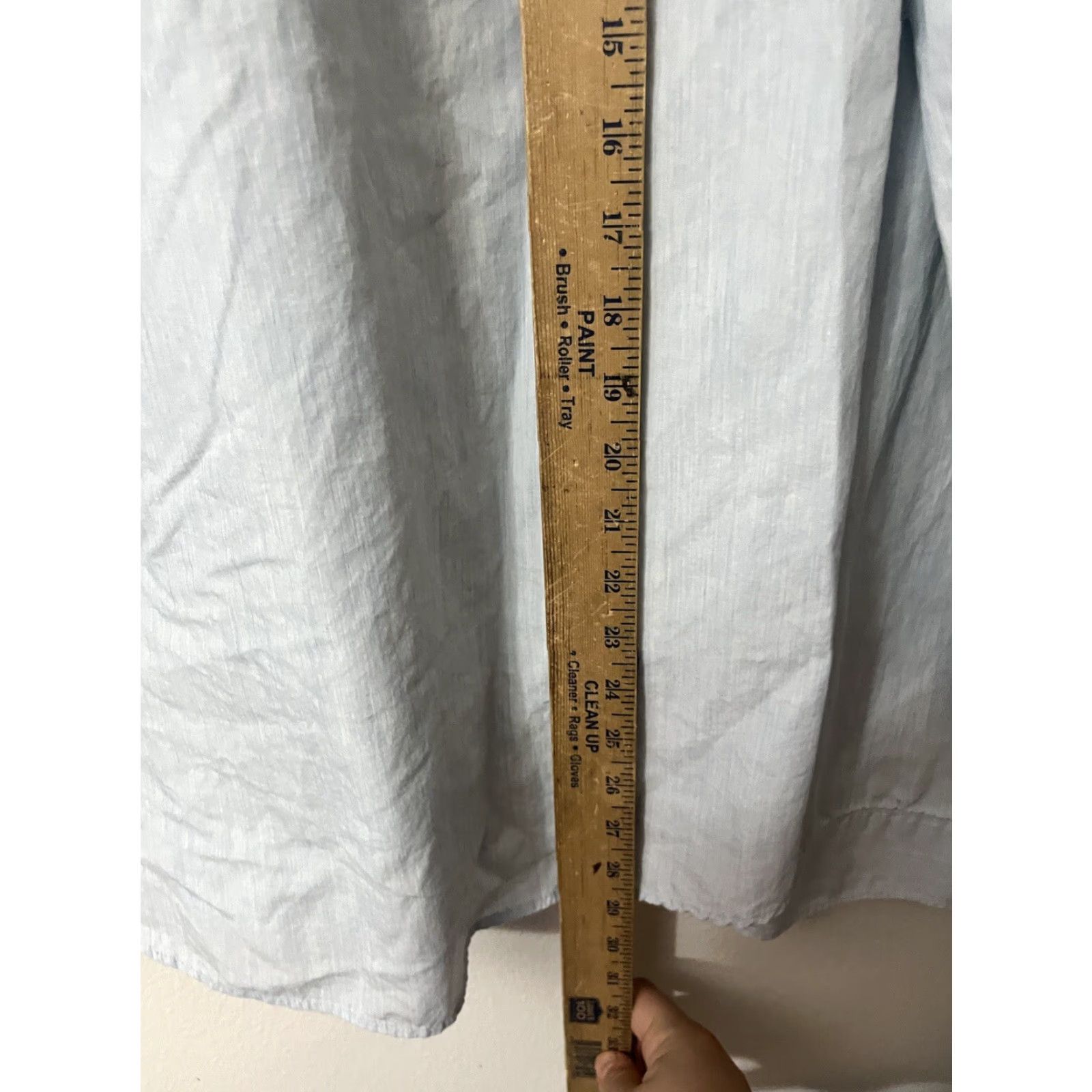 Calvin Klein Calvin Klein Dress Shirt Men Slim Fit XL Blue Solid Rayon Long Sleeve Collared Size 46R - 4 Thumbnail