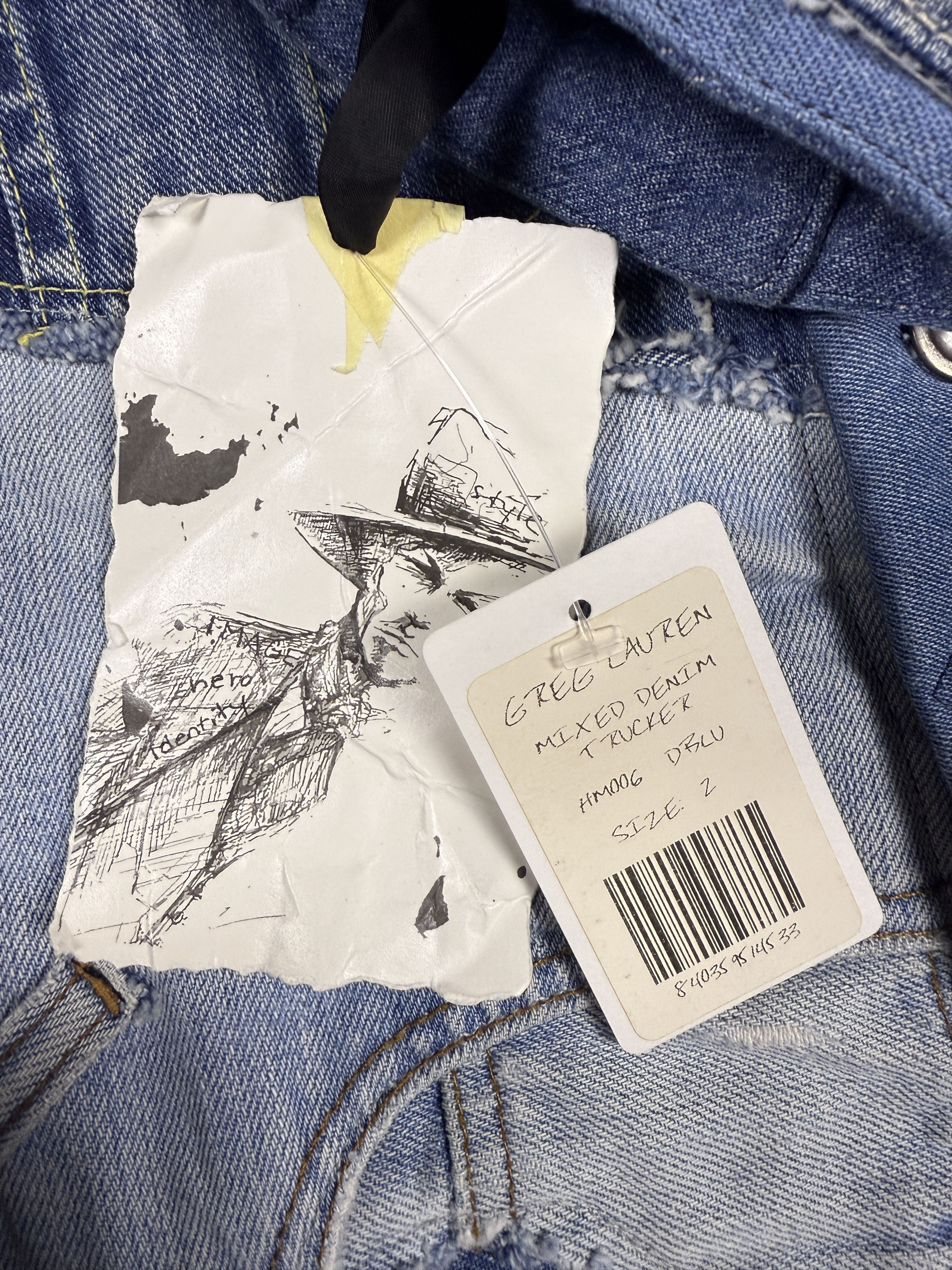 Greg Lauren Greg Lauren Reconstructed Vintage Denim Scrap Trucker Jacket Size US M / EU 48-50 / 2 - 5 Thumbnail
