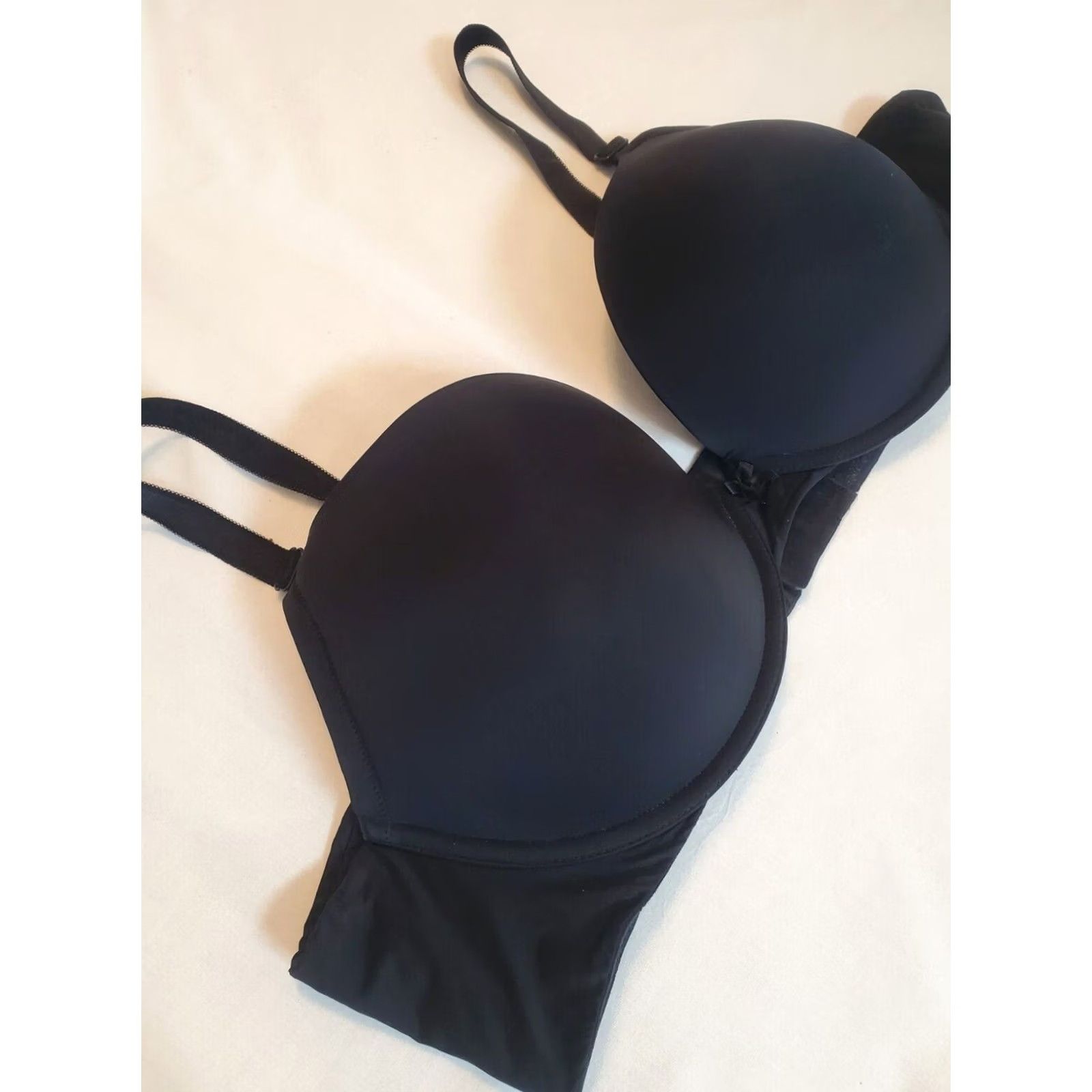Torrid Torrid Push Up Bra Womens 46C Black Curve Underwire Padded Satin Excellent Condition Size ONE SIZE - 6 Thumbnail