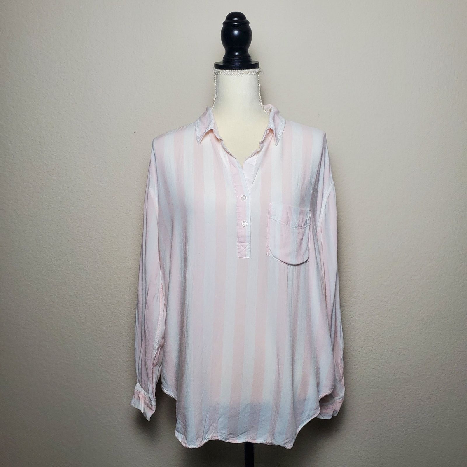 Rails Rails Elle Pink Striped Blouse Medium Size M / US 6-8 / IT 42-44 - 1 Thumbnail