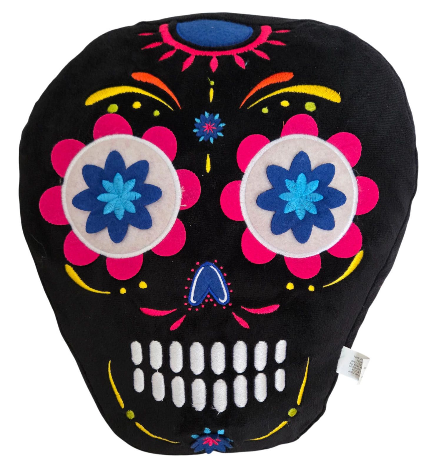Other Day of the Dead Sugar Skull Cusion Decor Pillow Flowers Size ONE SIZE - 1 Thumbnail