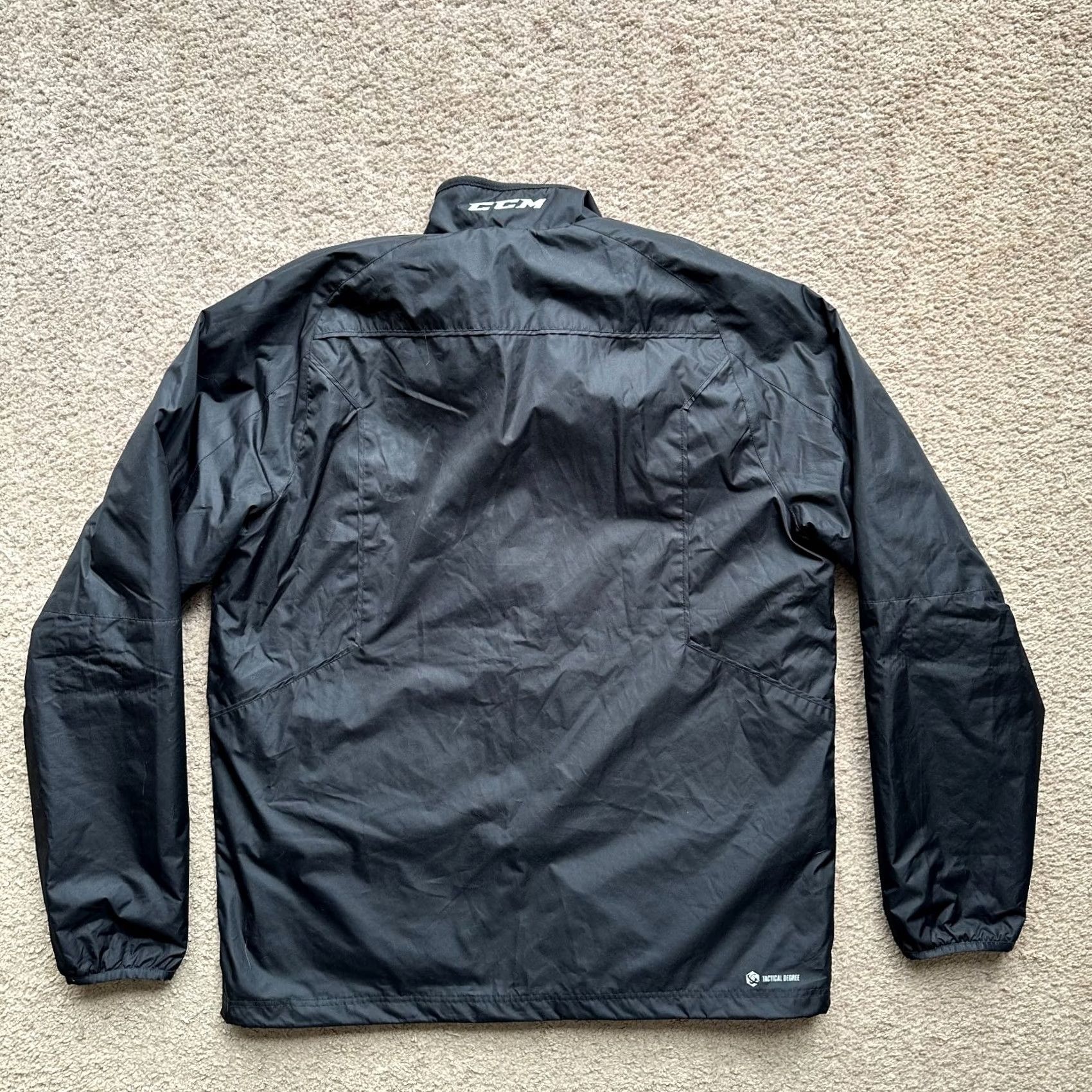 Vintage CCM Tactical Degree Morrisville State Windbreaker Jacket Mens Medium Full Zip Mock Neck Black Size US M / EU 48-50 / 2 - 2 Thumbnail