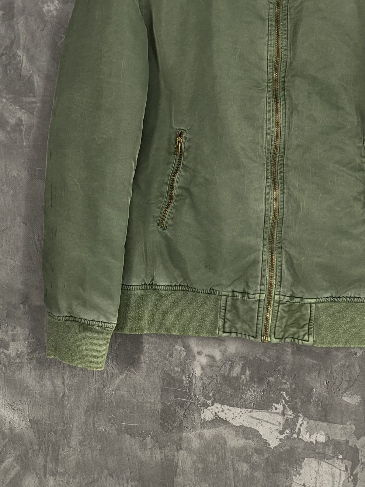 Designer × Japanese Brand Vintage Green MA-1 Reversible Cropped Bomber Jacket Size M / US 6-8 / IT 42-44 - 5 Thumbnail