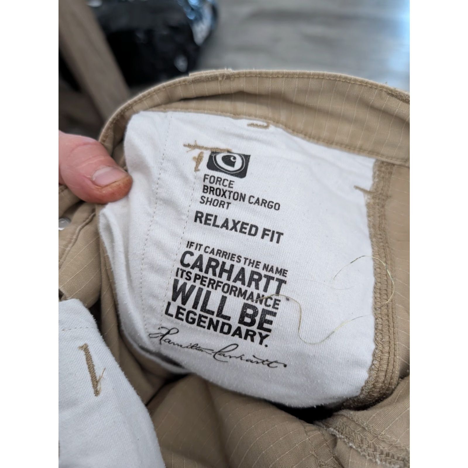 Carhartt Carhartt Cargo Shorts Men's 32 x 11 Relaxed Fit Ripstop Canvas Beige Cargo Pocket Shorts Mens Size US 32 / EU 48 - 3 Thumbnail