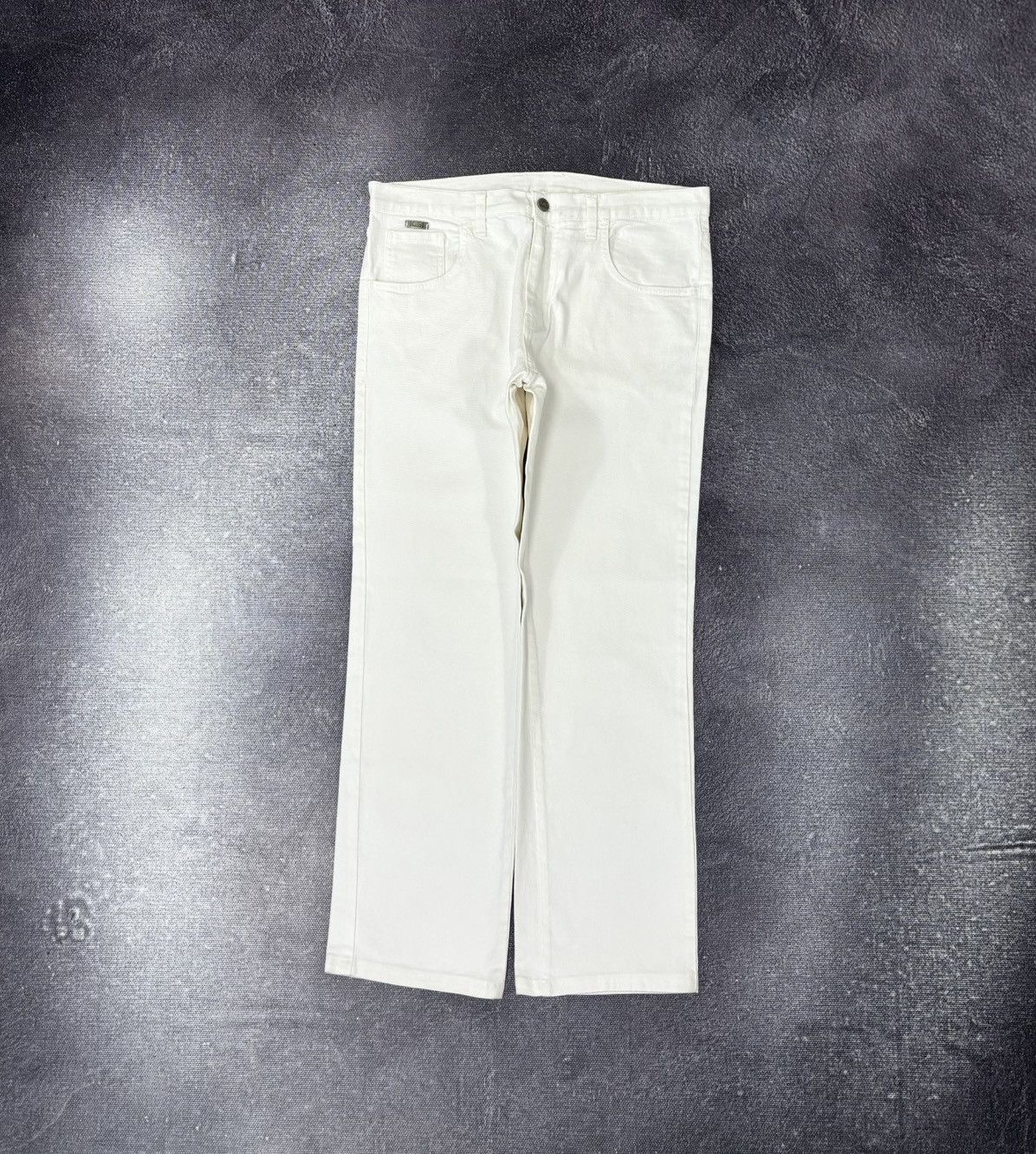 Iceberg Vintage Iceberg Men’s White Italian Denim Straight Fit Jeans Size US 31 - 1 Thumbnail