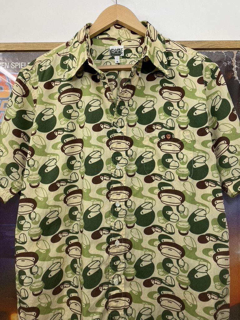 Bape Baby Milo by A Bathing Ape Toy Faces Camo Button Up Shirt Size US M / EU 48-50 / 2 - 5 Thumbnail