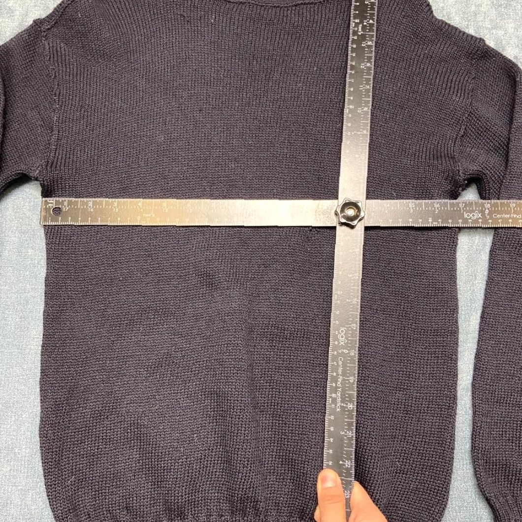 Vintage US Navy Sweater Womens Medium Black Tight-Knit Wool Mock Neck Ribbed Trim 40-42 Size M / US 6-8 / IT 42-44 - 6 Thumbnail