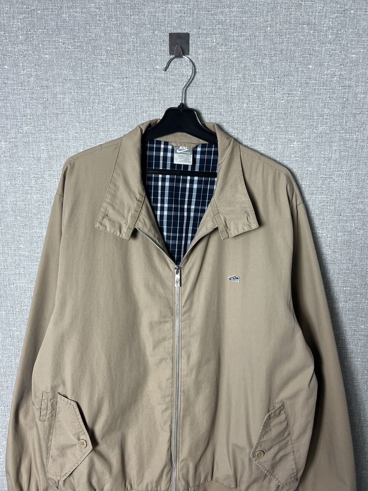 Nike × Vintage Vintage Nike Sportswear Plaid Lined Collared Bomber Jacket Size US L / EU 52-54 / 3 - 2 Thumbnail