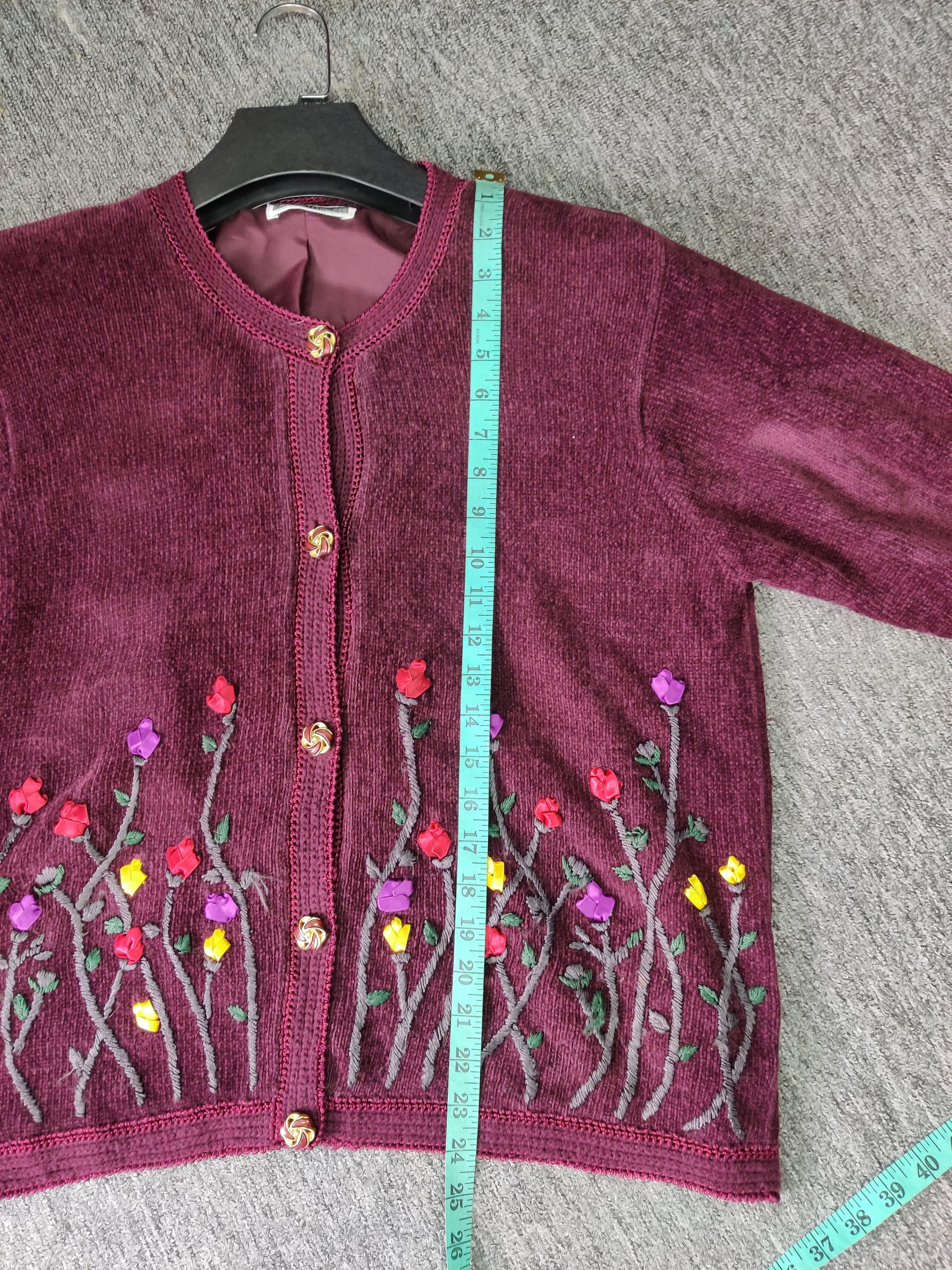 Japanese Brand Vintage Emrald Princess Embroidery Floral Cardigan Size US M / EU 48-50 / 2 - 13 Thumbnail