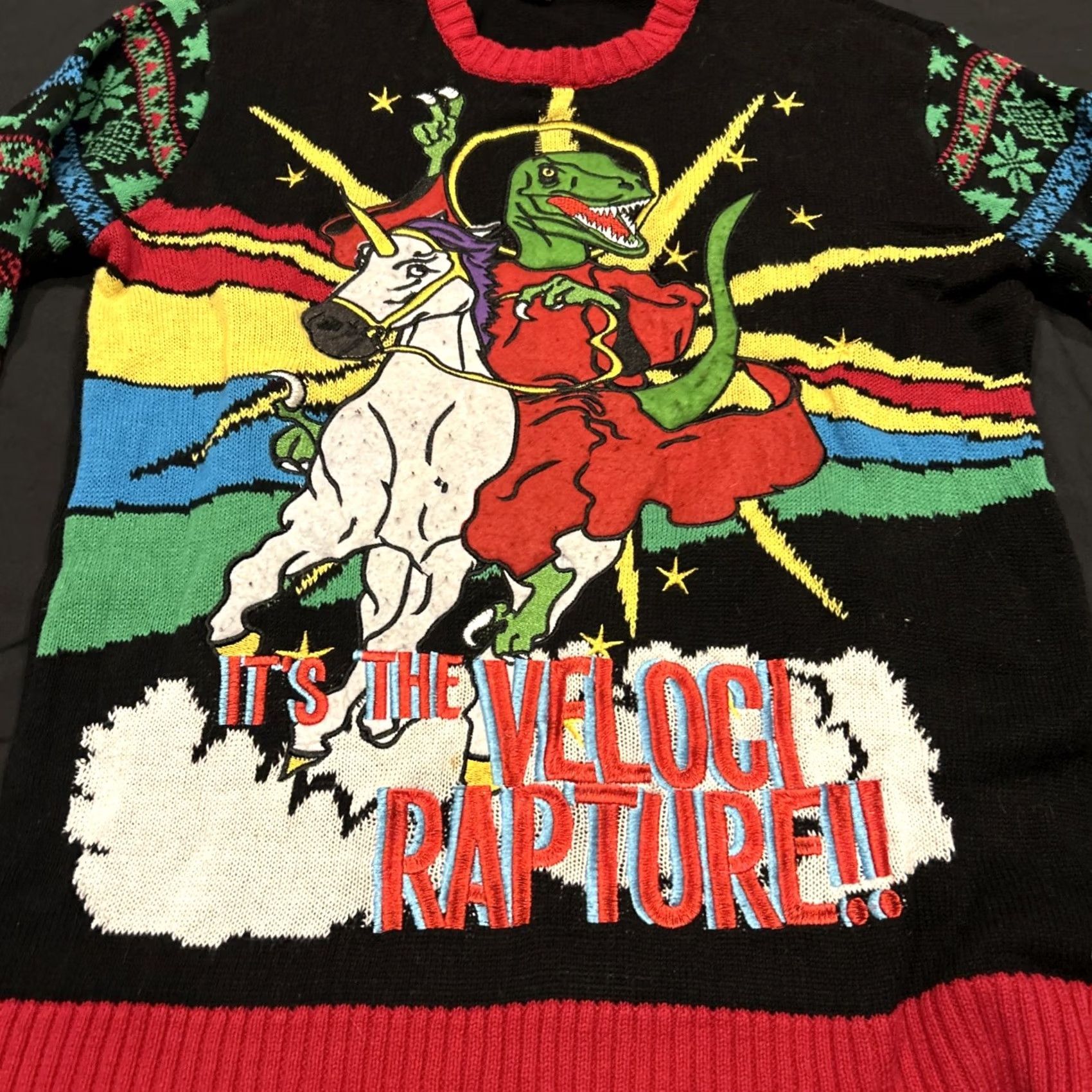Vintage VINTAGE Blizzard Dinosaur Christmas Ugly Sweater Men’s S Veloci-rapture A49 Size US S / EU 44-46 / 1 - 2 Thumbnail
