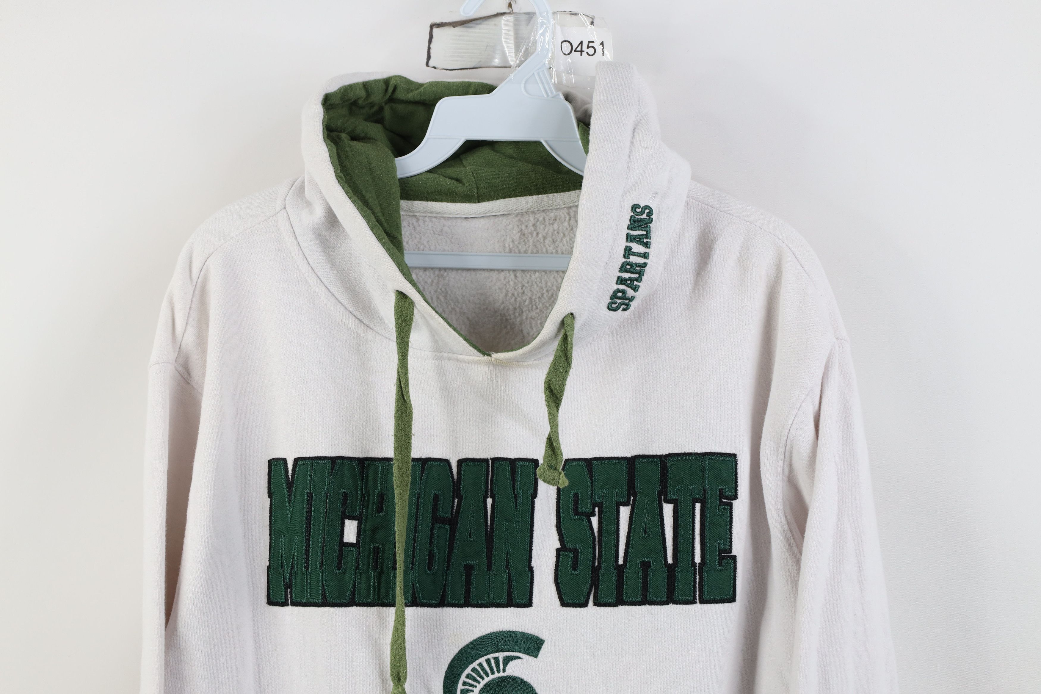 Vintage Vintage 90s Y2K Michigan State University Hoodie White Size US M / EU 48-50 / 2 - 2 Thumbnail