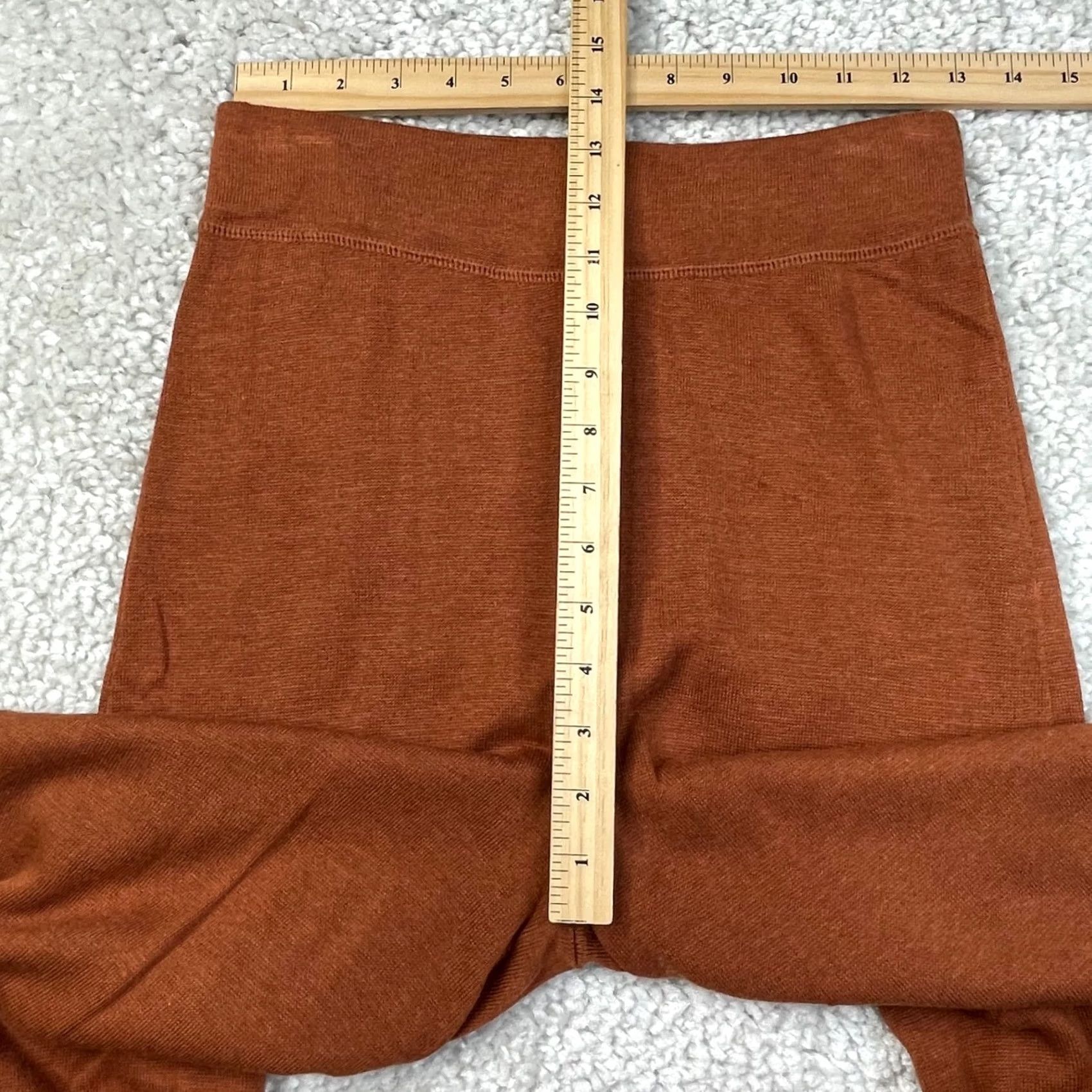 Peruvian Connection Odeon Wide Leg Knit Pants Womens Xs Brown Rust Wide-Leg Front Flat Inseam 29 Holiday Christmas Vintage: No (Adjusted For Clarity), Women's (Size 26) — image 6 of 6