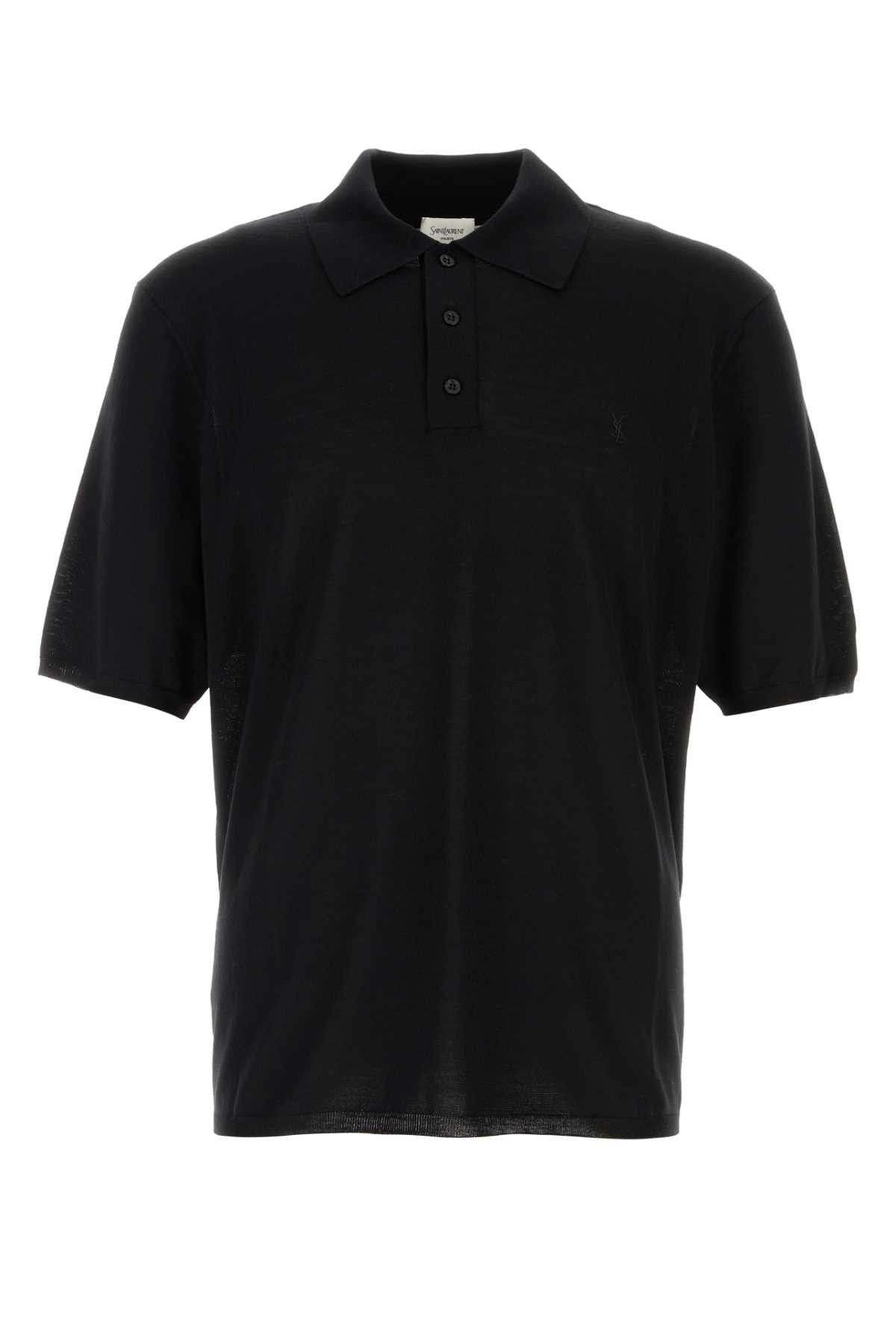 Saint Laurent Paris Black Wool Polo Shirt Size US L / EU 52-54 / 3 - 1 Thumbnail