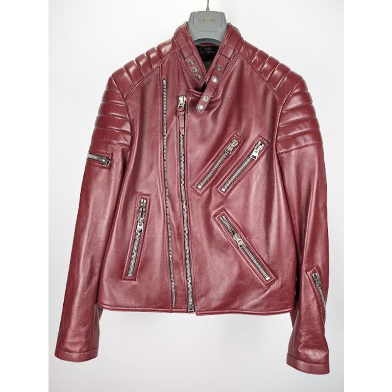 Tom Ford o1rshd1 Leather Jacket in Burgandy Size US L / EU 52-54 / 3 - 2 Thumbnail