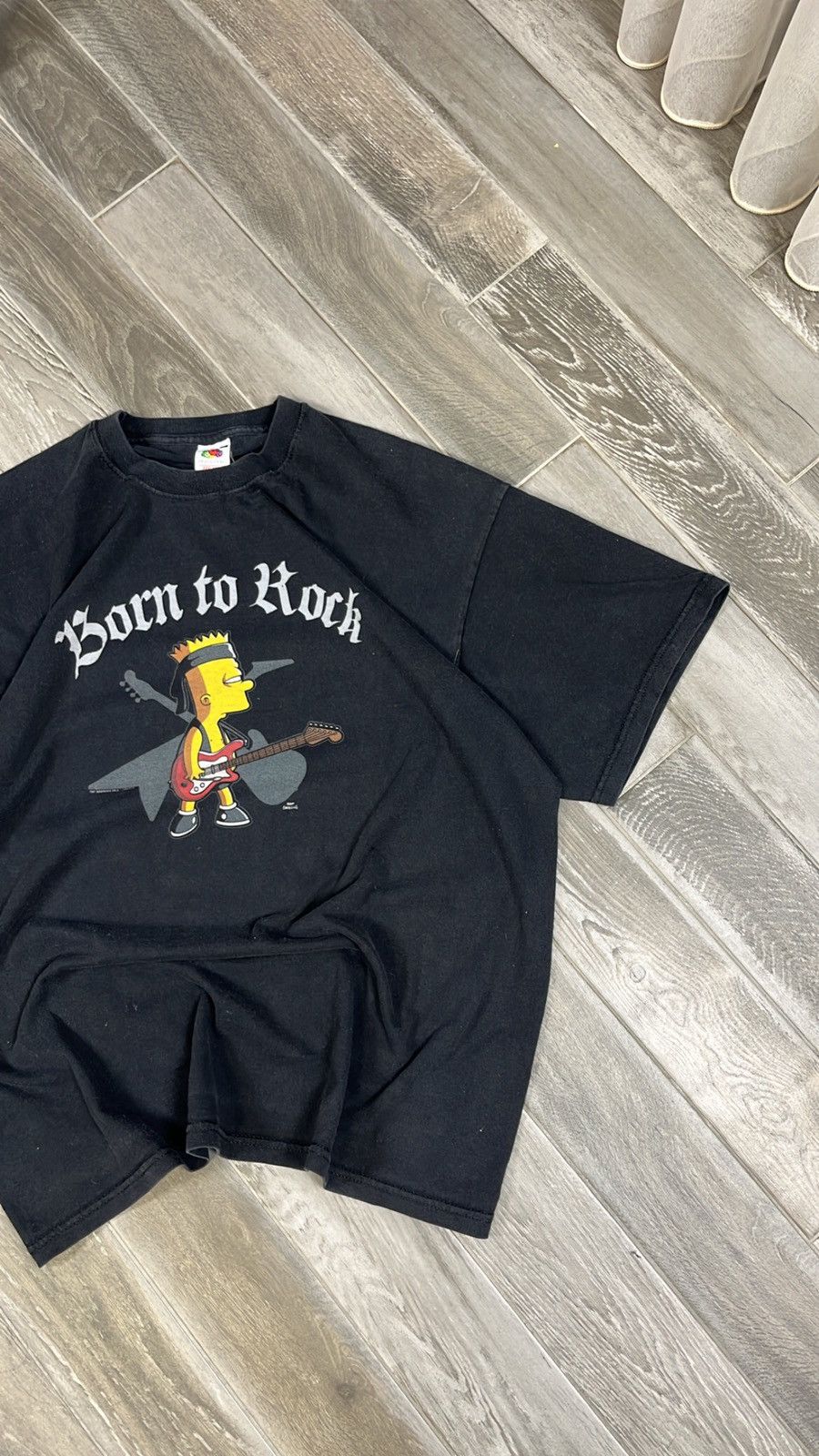 Fruit Of The Loom × Vintage Vintage 2009 Fruit of the Loom Bart Simpson Born to Rock tee Size US XL / EU 56 / 4 - 1 Thumbnail