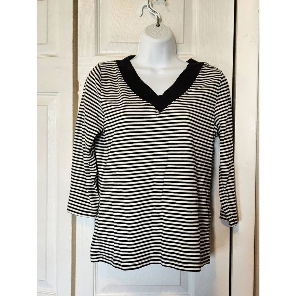 Liz Claiborne Liz Claiborne Striped Shirt Size L / US 10 / IT 46 - 2 Thumbnail