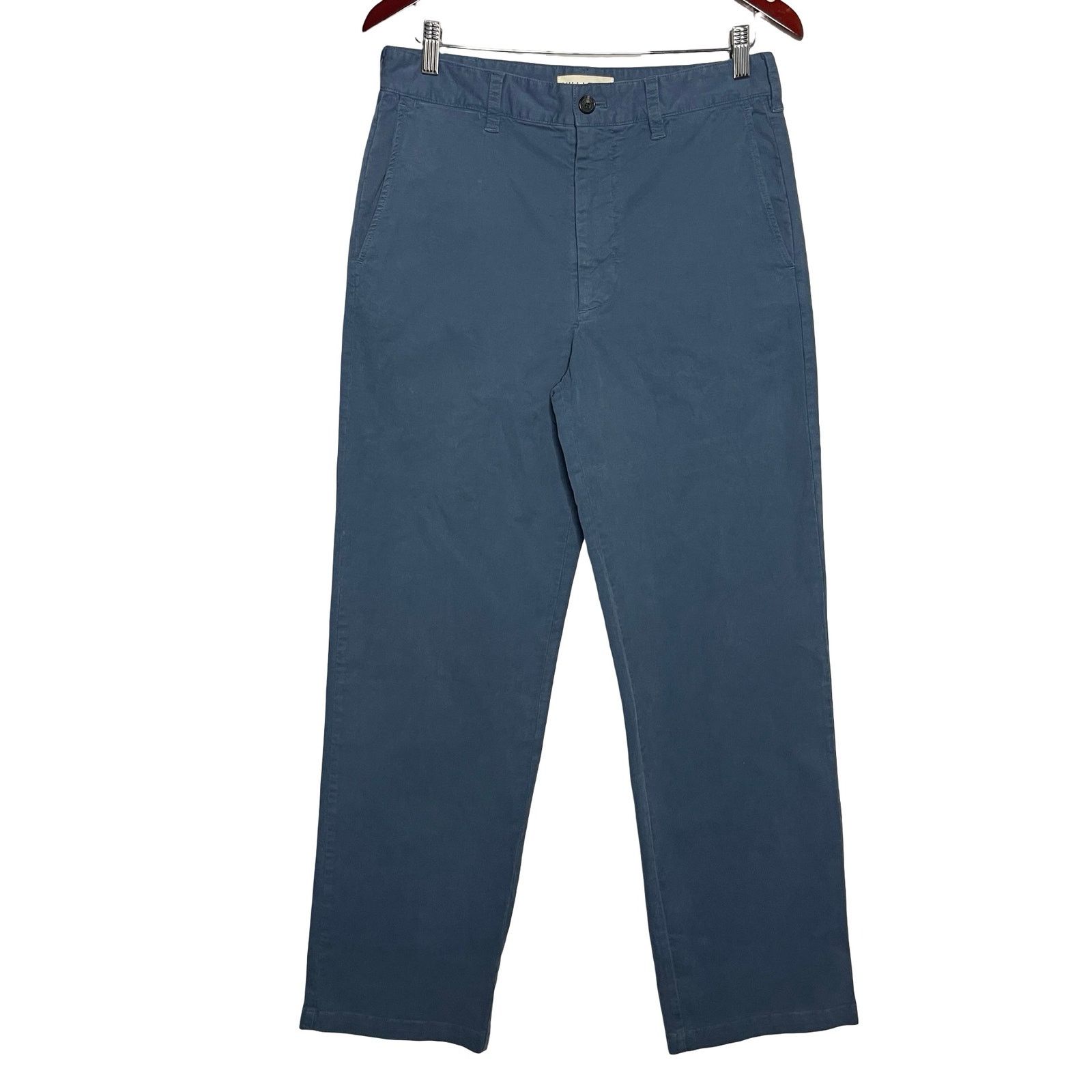 Nili Lotan NILI LOTAN Eliot cotton-blend twill straight-leg pants Blue Size 27" / US 4 / IT 40 - 2 Thumbnail