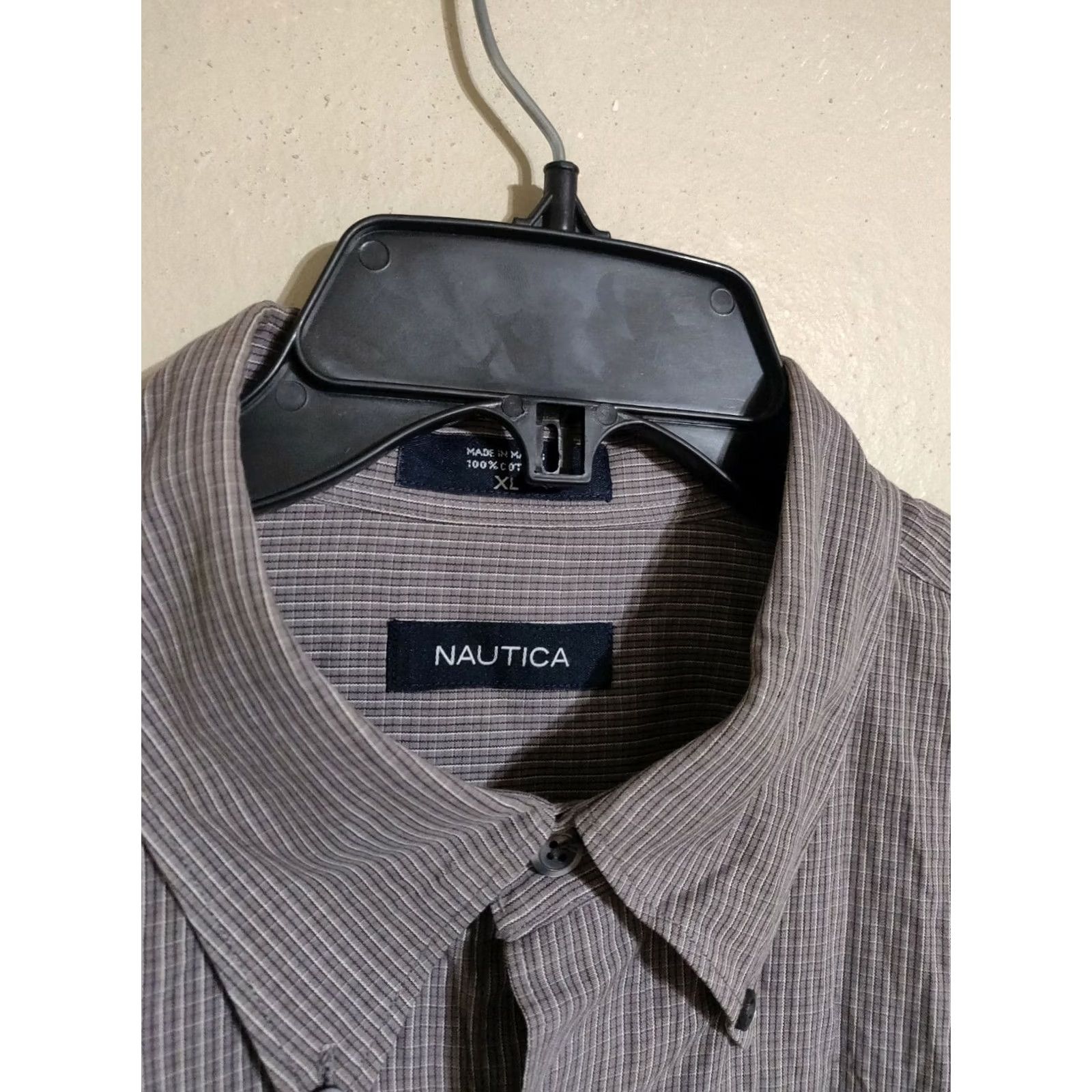 Nautica Nautica Shirt Casual Button Down Long Sleeve Gray Checkered Men's XLarge XL Size US XL / EU 56 / 4 - 3 Thumbnail
