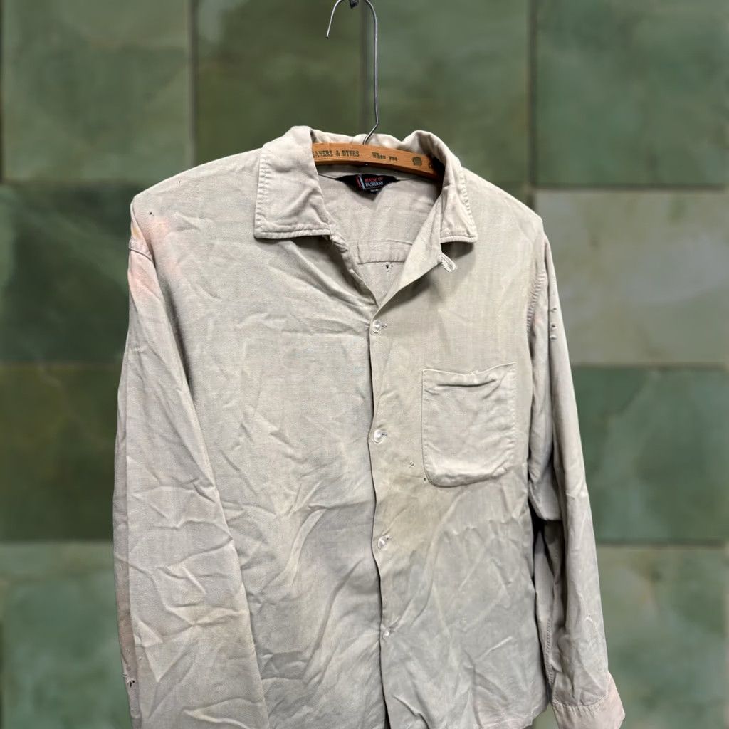 House of CB VINTAGE House Of Fashion Shirt Medium Gray 50’s Rayon Loop Collar Button Up Size US M / EU 48-50 / 2 - 1 Thumbnail