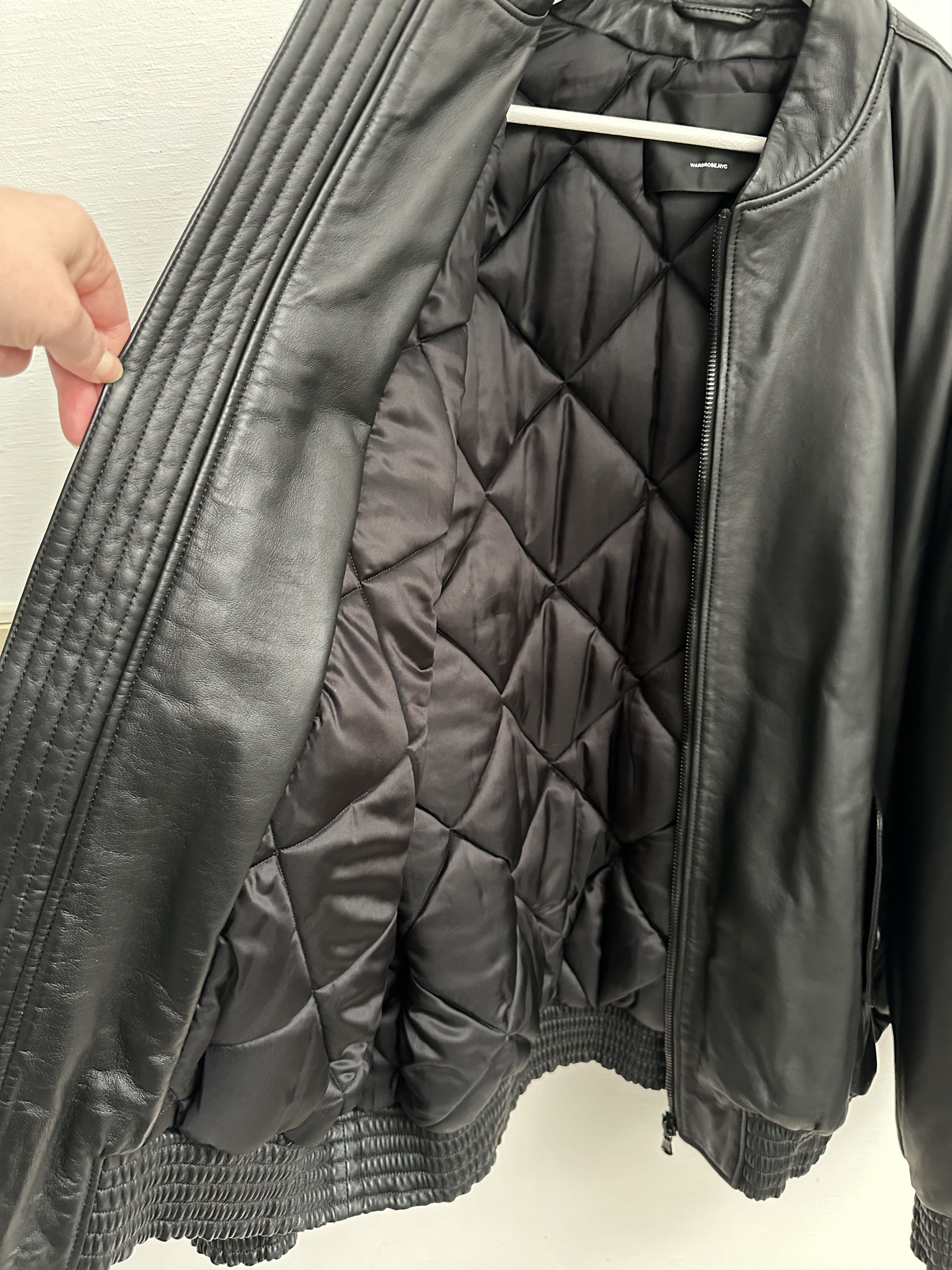 WARDROBE.NYC Leather Bomber Jacket Size XL / US 12-14 / IT 48-50 - 5 Thumbnail