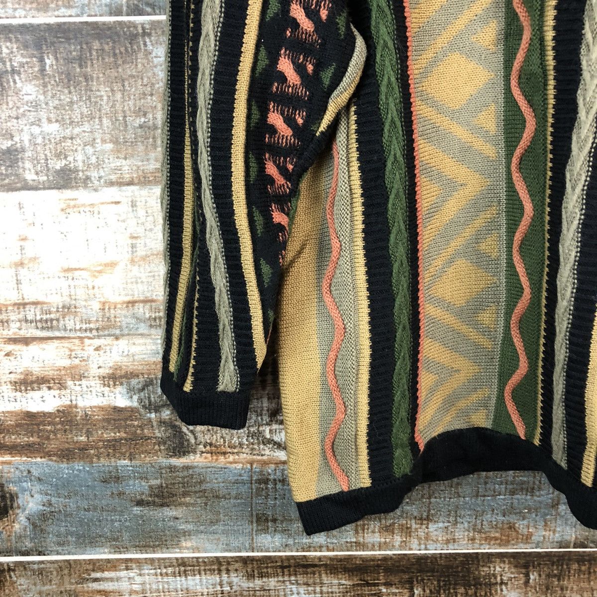 Homespun Knitwear Sel Suche japan Brown stripe like coogi Knitwear #A2505 Size US S / EU 44-46 / 1 - 7 Thumbnail