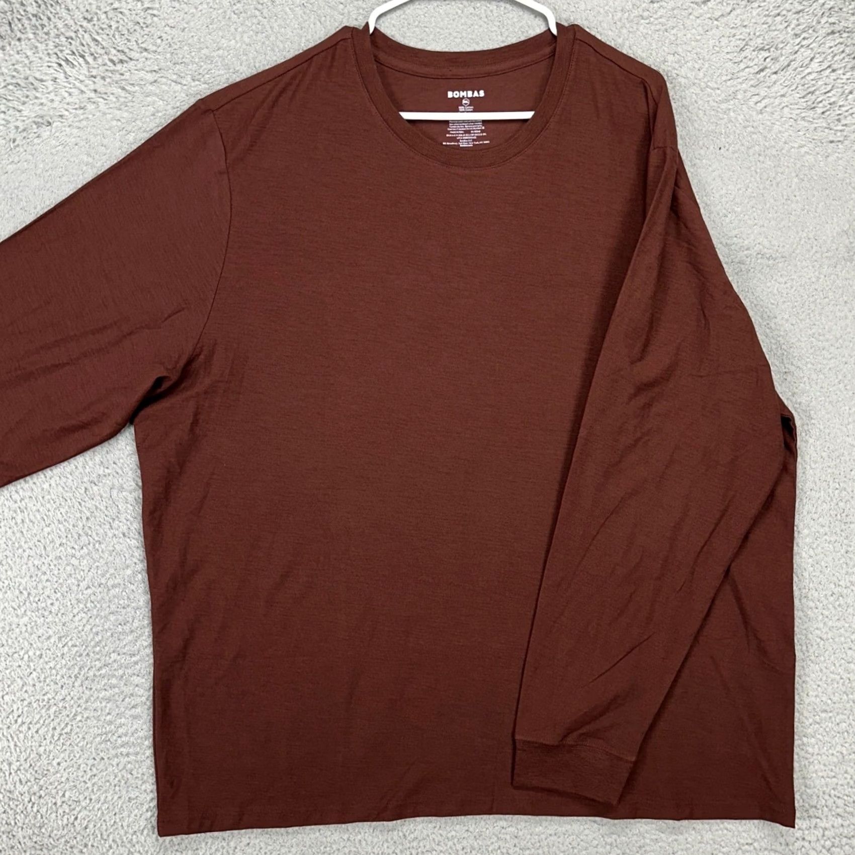Vintage Bombas T-Shirt Mens 3XL Brown Crew Neck Long Sleeve Cotton Casual Size US XXL / EU 58 / 5 - 2 Thumbnail