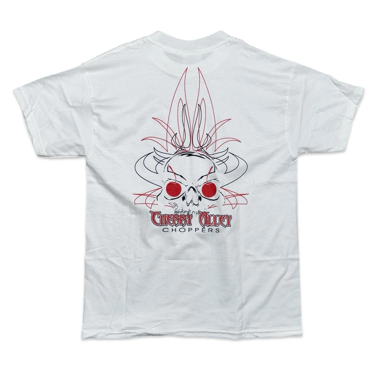 Designer Cherry Valley Choppers Skull grunge graphic t-shirt Size US XXS / EU 40 - 1 Thumbnail