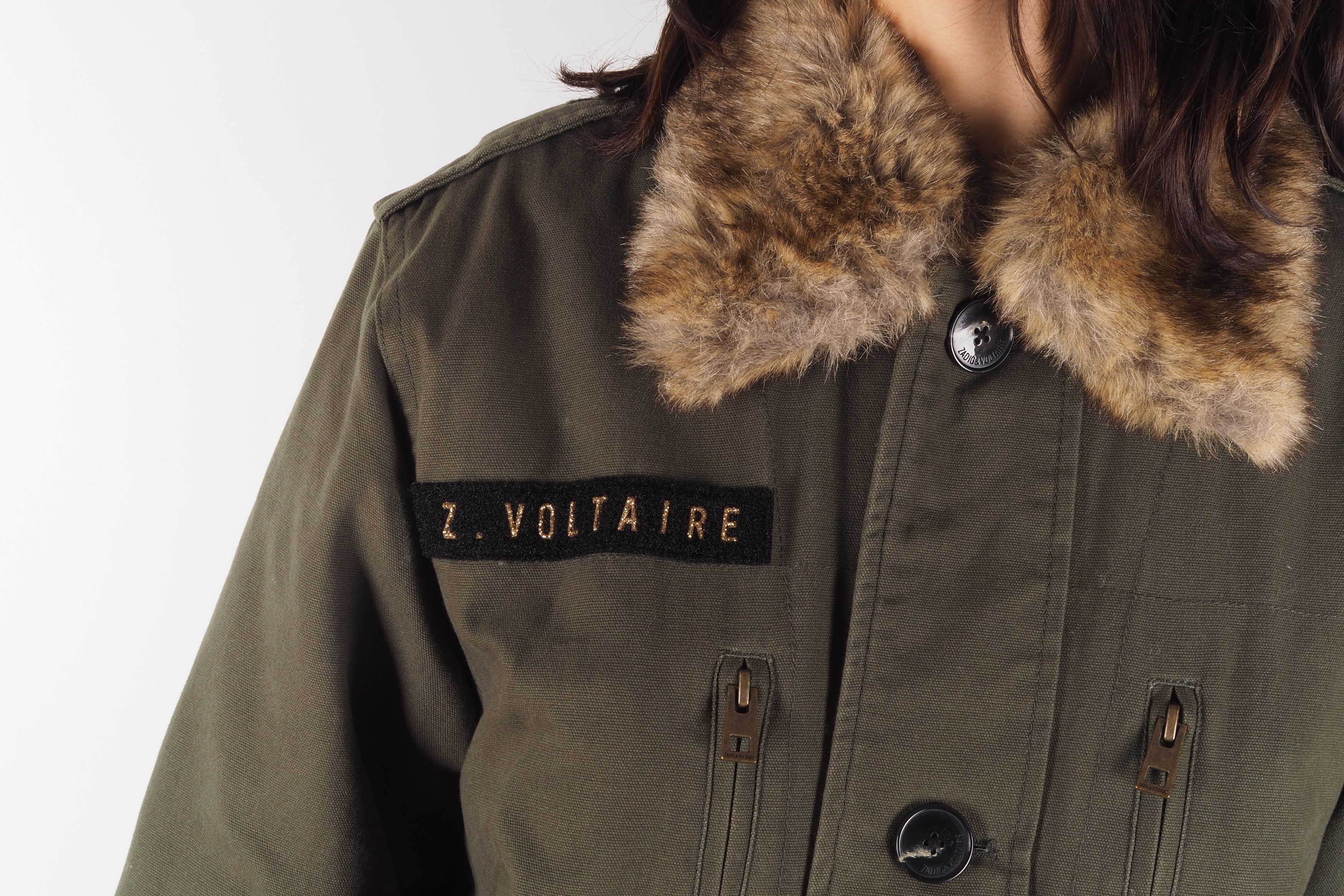 Zadig & Voltaire Zadig & Voltaire Kiddy Parka Faux Fur Khaki Coat Jacket Size S / US 4 / IT 40 - 3 Thumbnail
