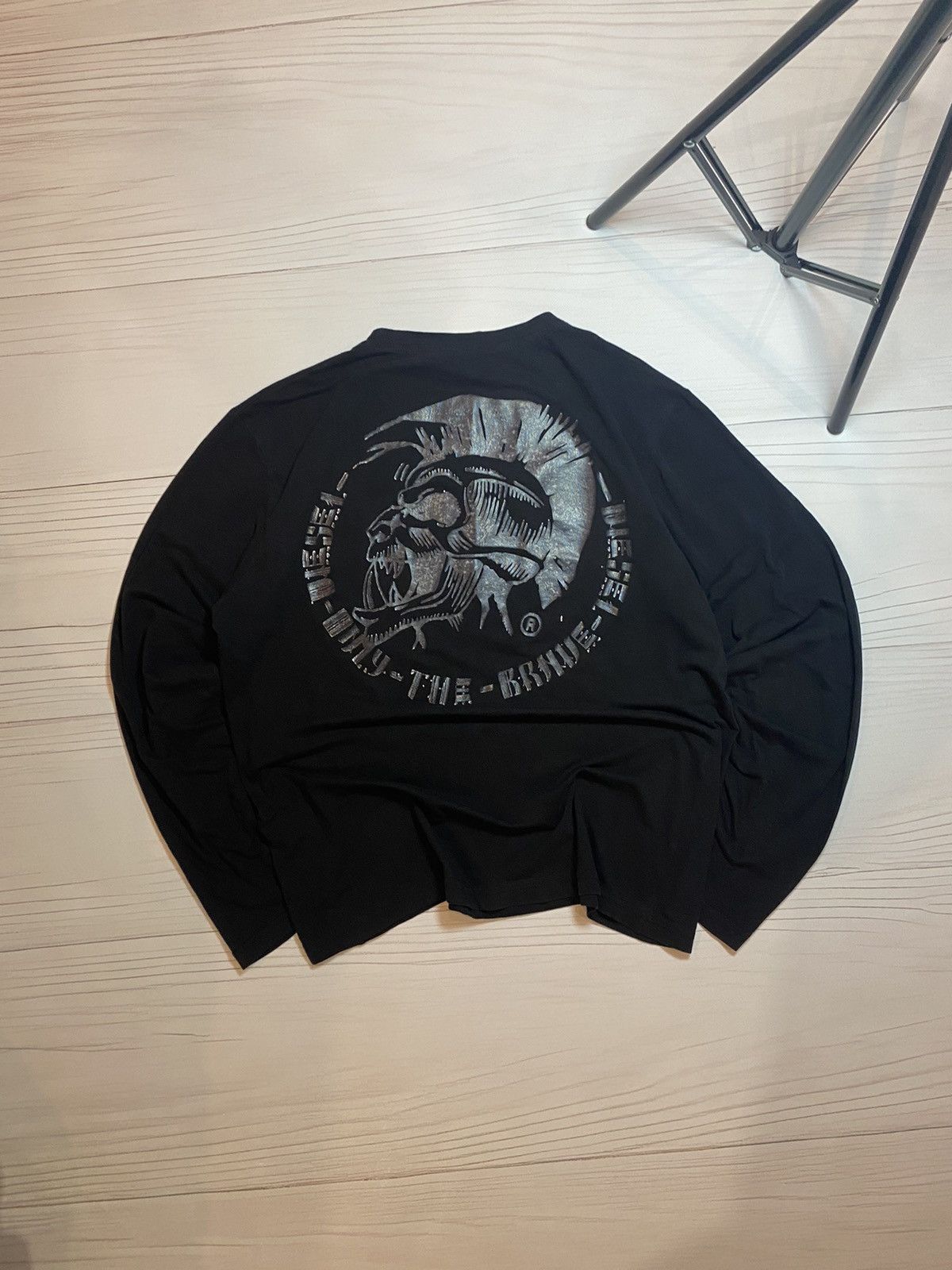 Diesel × Vintage Vintage Diesel Big Skull Logo distressed longsleeve t shirt Size US S / EU 44-46 / 1 - 1 Thumbnail