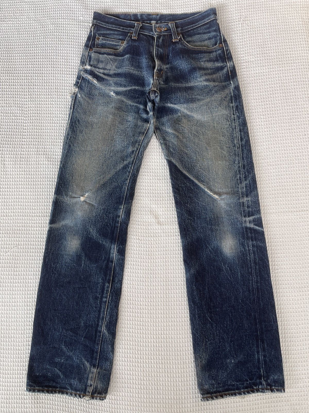 KOJIMA GENES Rare🔥Kojima Genes 21oz Distressed Denim Jeans Size US 30 / EU 46 - 3 Thumbnail