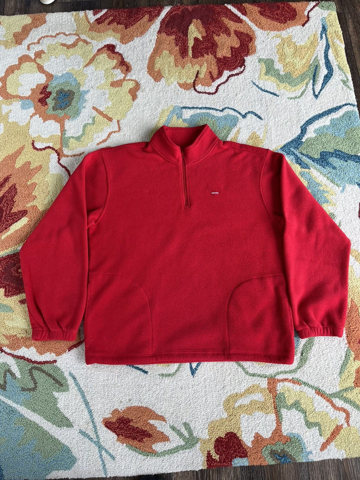 image of Polartec Half Zip Pullover Fw19 Red, Men's (Size Large)