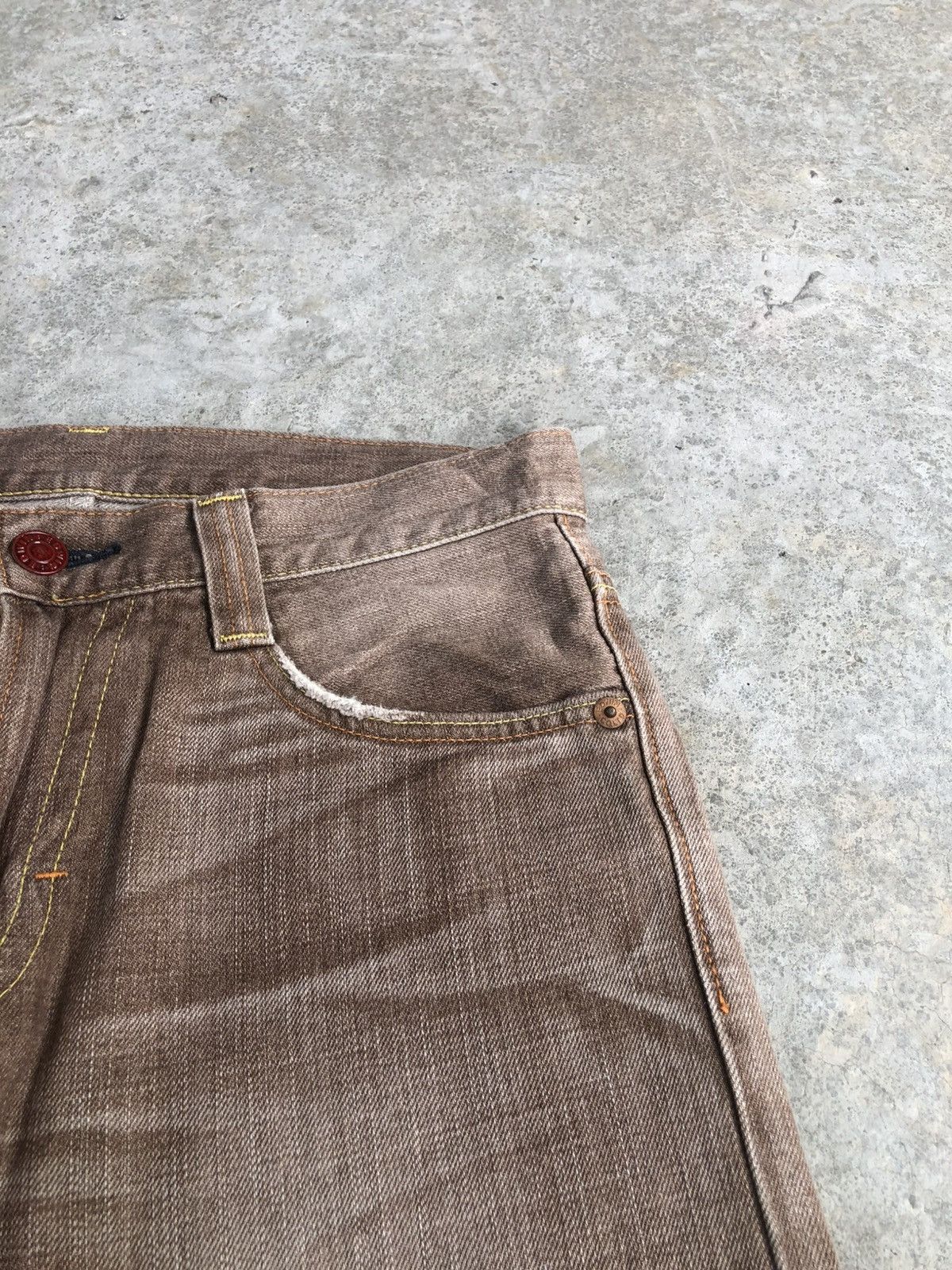 If Six Was Nine Japanese Edwin 503 Flared Jeans Distressed Size US 33 - 15 Thumbnail