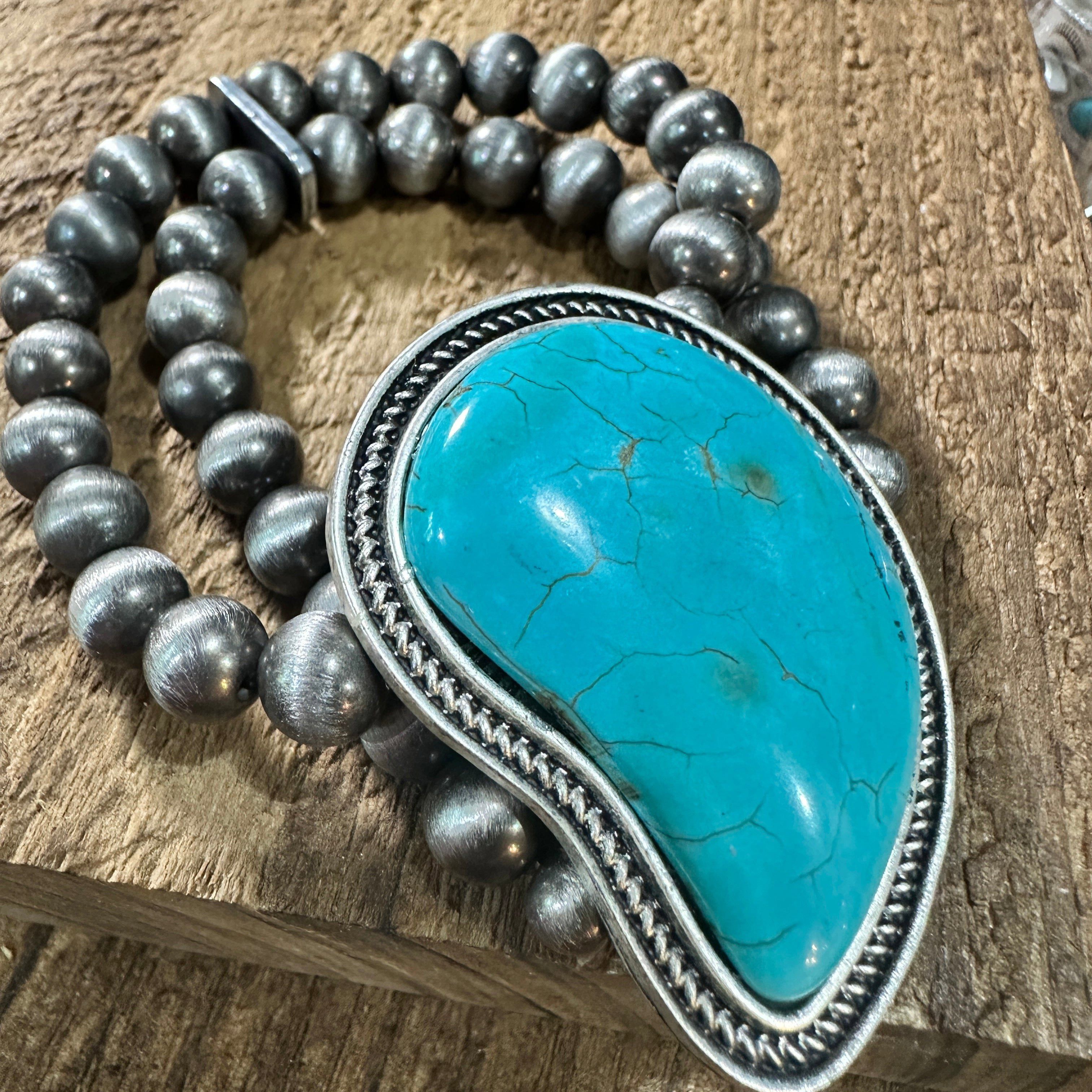 Other Handmade Turquoise Stretch Beaded Bracelet for Fashion Lover Size ONE SIZE - 2 Thumbnail