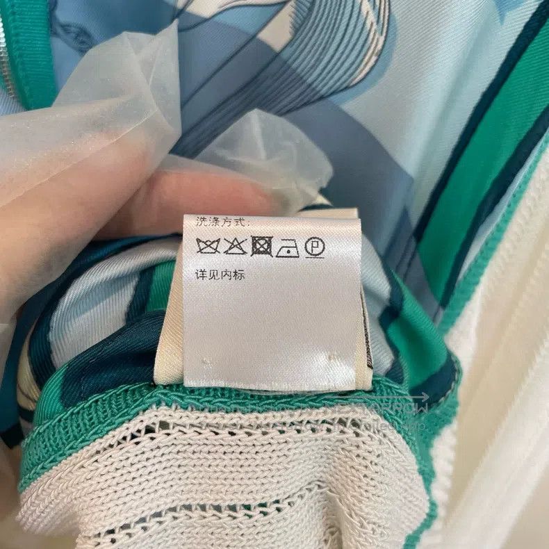 Hermes Hermes Silk Mixed Zip-Up Jacket - Blue-Green Size XS / US 0-2 / IT 36-38 - 9 Thumbnail