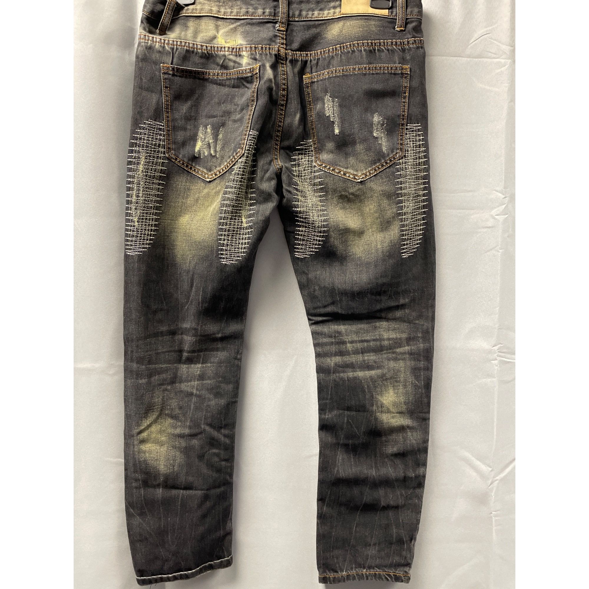 Other Men's Black Jeans Yellow washed with ripped design Size 36x2 Size US 36 / EU 52 - 2 Thumbnail