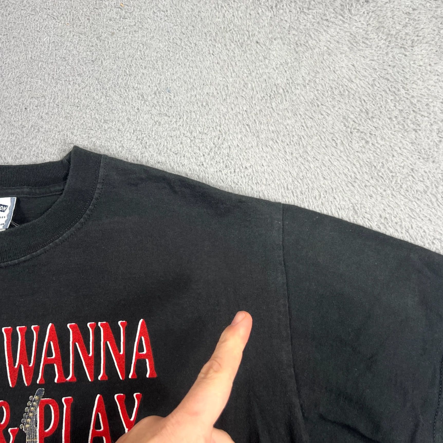 Lee VINTAGE Lee T-Shirt M Black Guitar 90s USA Music Short Sleeve Crew Neck Men Size M Size US M / EU 48-50 / 2 - 4 Thumbnail