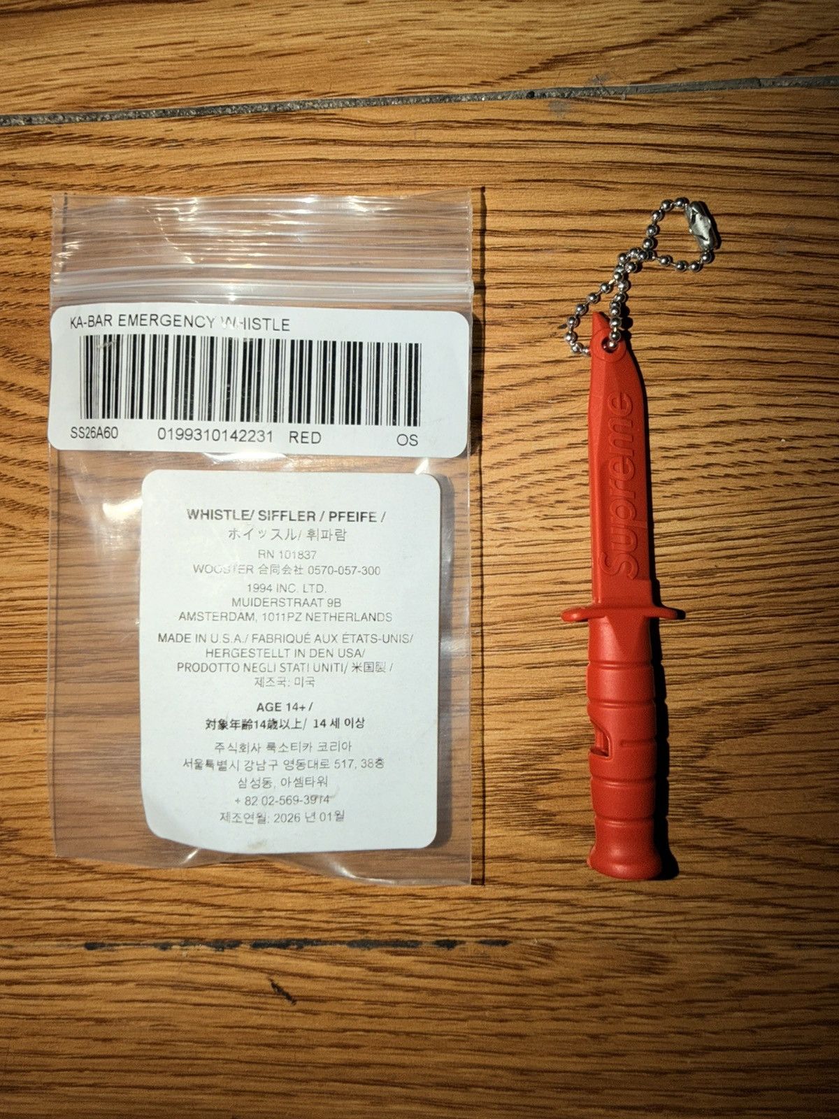 Supreme Supreme Ka-Bar EmergencyWhistle Keychain Red Size ONE SIZE - 1 Thumbnail