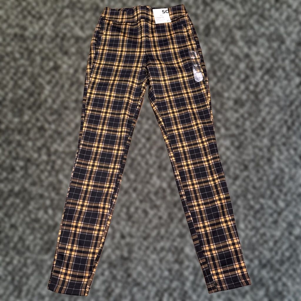 Vintage SO High Rise Legging Womens XS Black Plaid Stretch Ponte Logo Casual Sport City Size 26" / US 2 / IT 38 - 1 Thumbnail