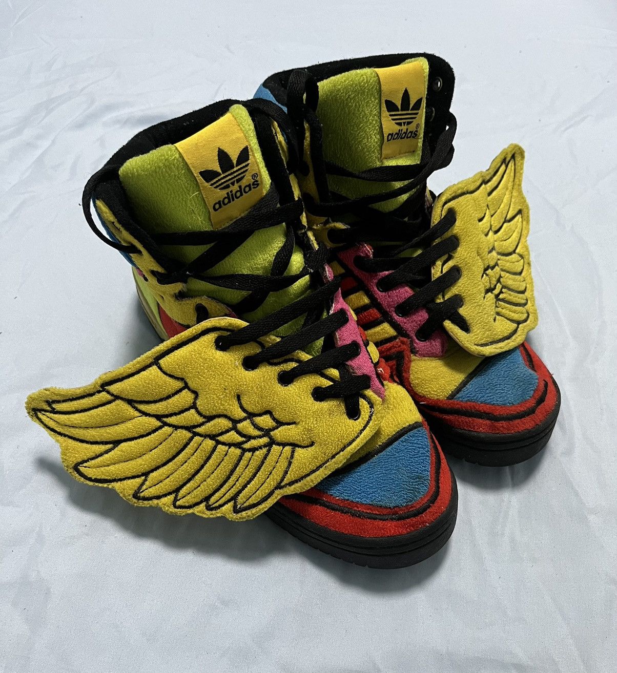 Adidas  Jeremy Scott Adidas x Jeremy Scott Winged Rainbow Fleece Sneakers/Shoes  | Grailed