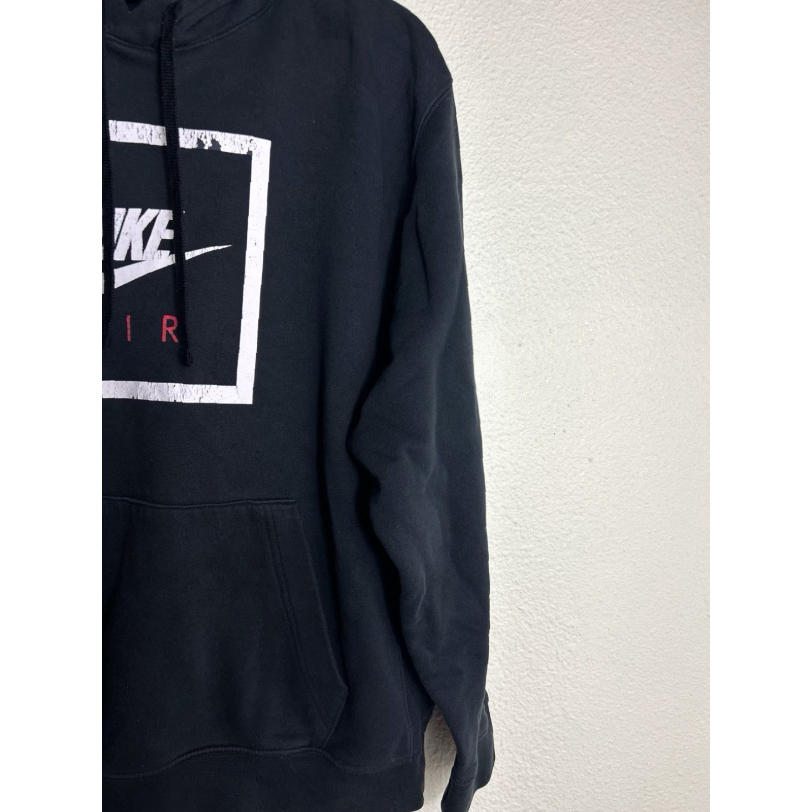 Nike VINTAGE NIKE SPORTSWEAR AIR 5 PULLOVER HOODIE Mens XL Black Distressed Peeling Size US XL / EU 56 / 4 - 4 Thumbnail