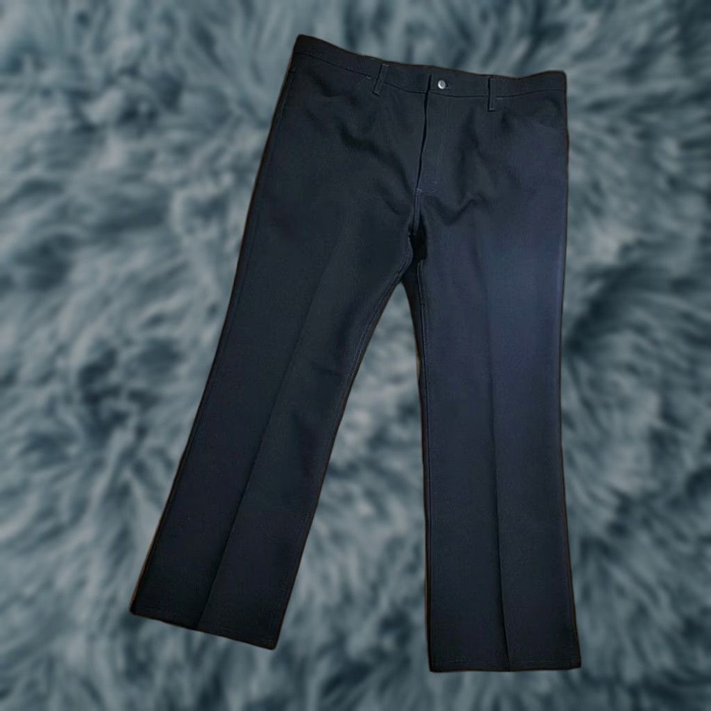 Wrangler VINTAGE Wrangler Slacks Pants Polyester 82NV 40" X 30" Black Never Worn Cowboy Rockabilly 1980s Mens Wrangler Jeans Pants Black 1980s Cowboy Mens Size US 40 / EU 56 - 1 Thumbnail