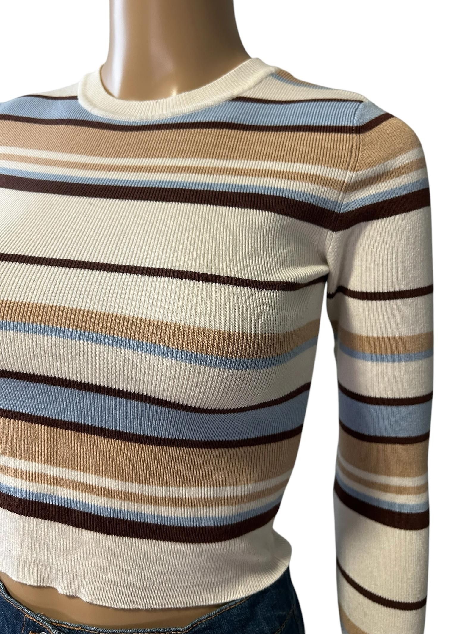 Designer Garage Trendy Striped Knit Top Size XS / US 0-2 / IT 36-38 - 5 Thumbnail