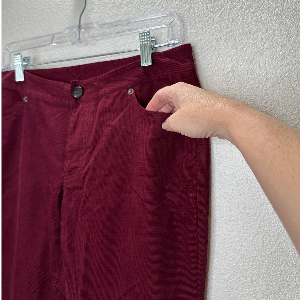 Other Jack Burgundy Red Corduroy Flare Low Rise Pants S Size 27" / US 4 / IT 40 - 5 Thumbnail