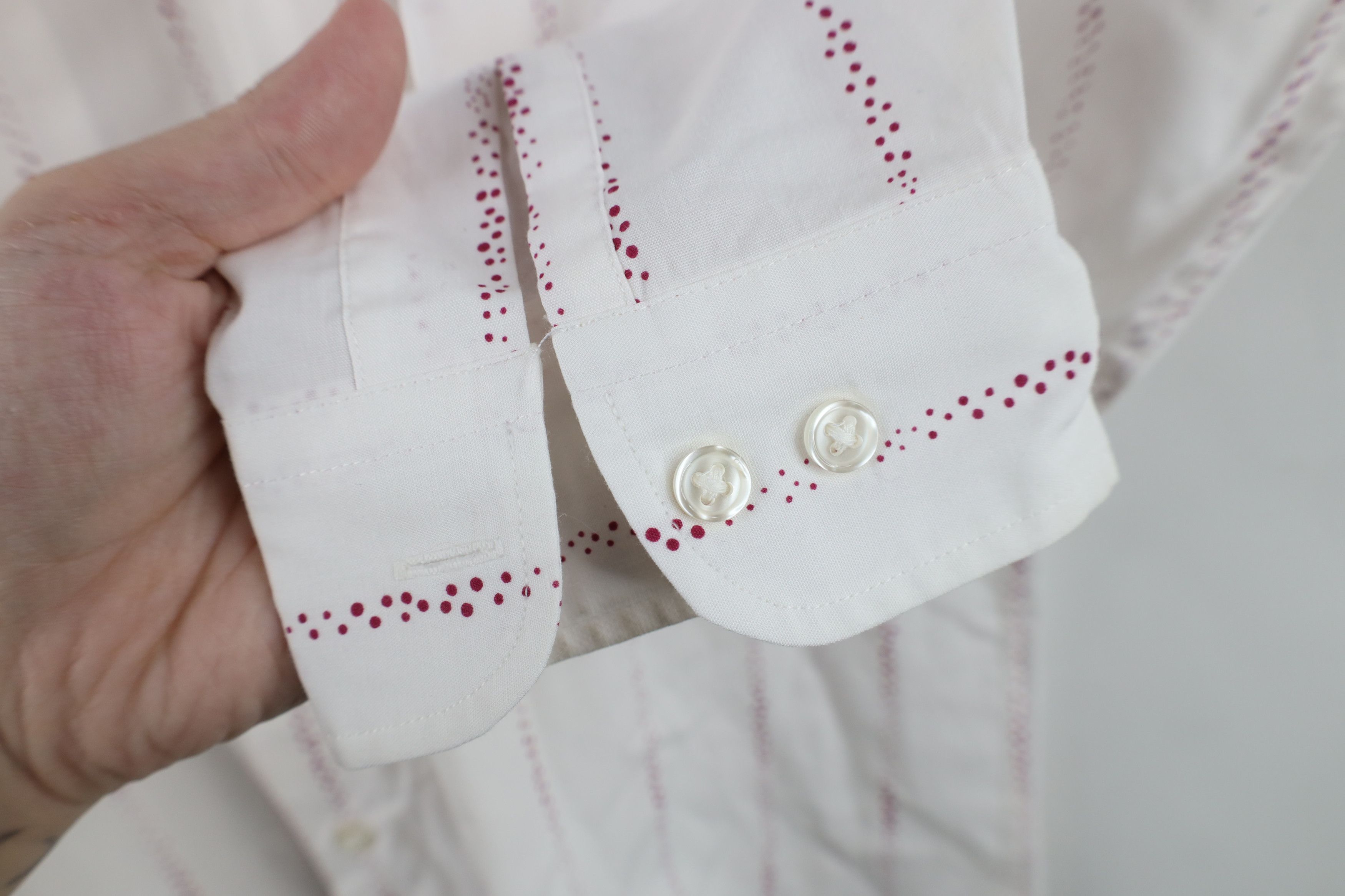 Vintage Vintage 90s Streetwear Polka Dot Sheer Collared Button Shirt Size US M / EU 48-50 / 2 - 4 Thumbnail