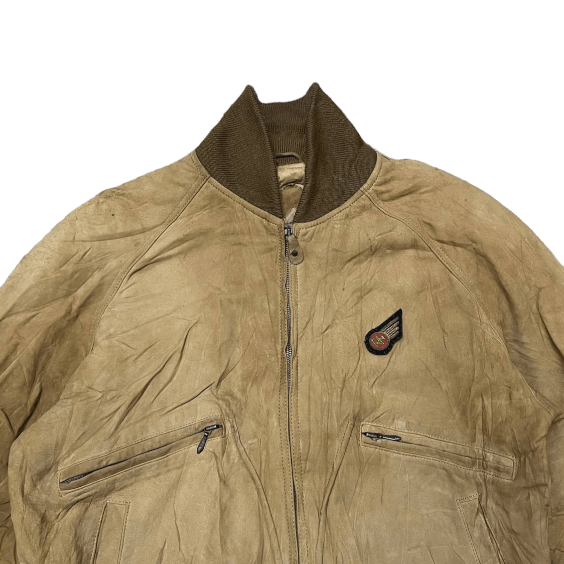 Leather Vintage Ruff-Hewn Sheep Leather Bomber Jacket Size US M / EU 48-50 / 2 - 2 Thumbnail
