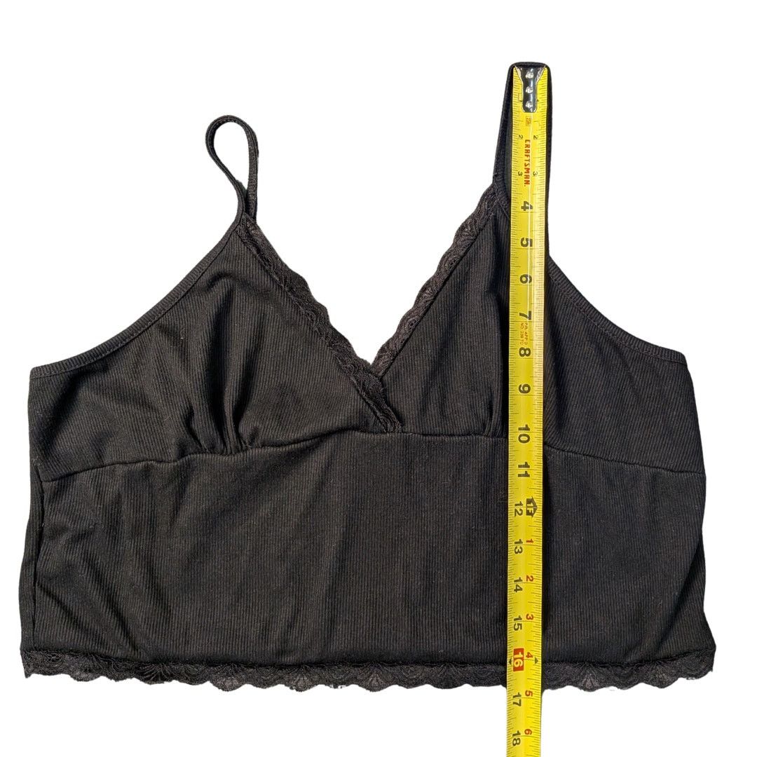 Shein Black Ribbed Cropped Cami | Women's 3XL | Shein Curve Size 3XL / US 20-22 - 6 Thumbnail