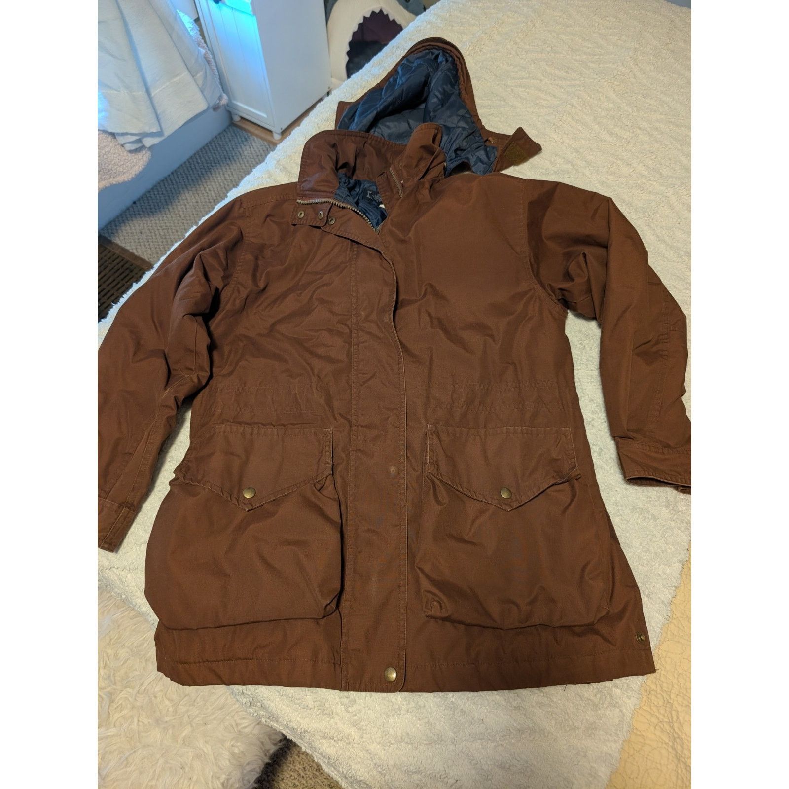 Lands' End Lands End Long Jacket Coat Small Lined Hood Brown Women's Size S / US 4 / IT 40 - 3 Thumbnail