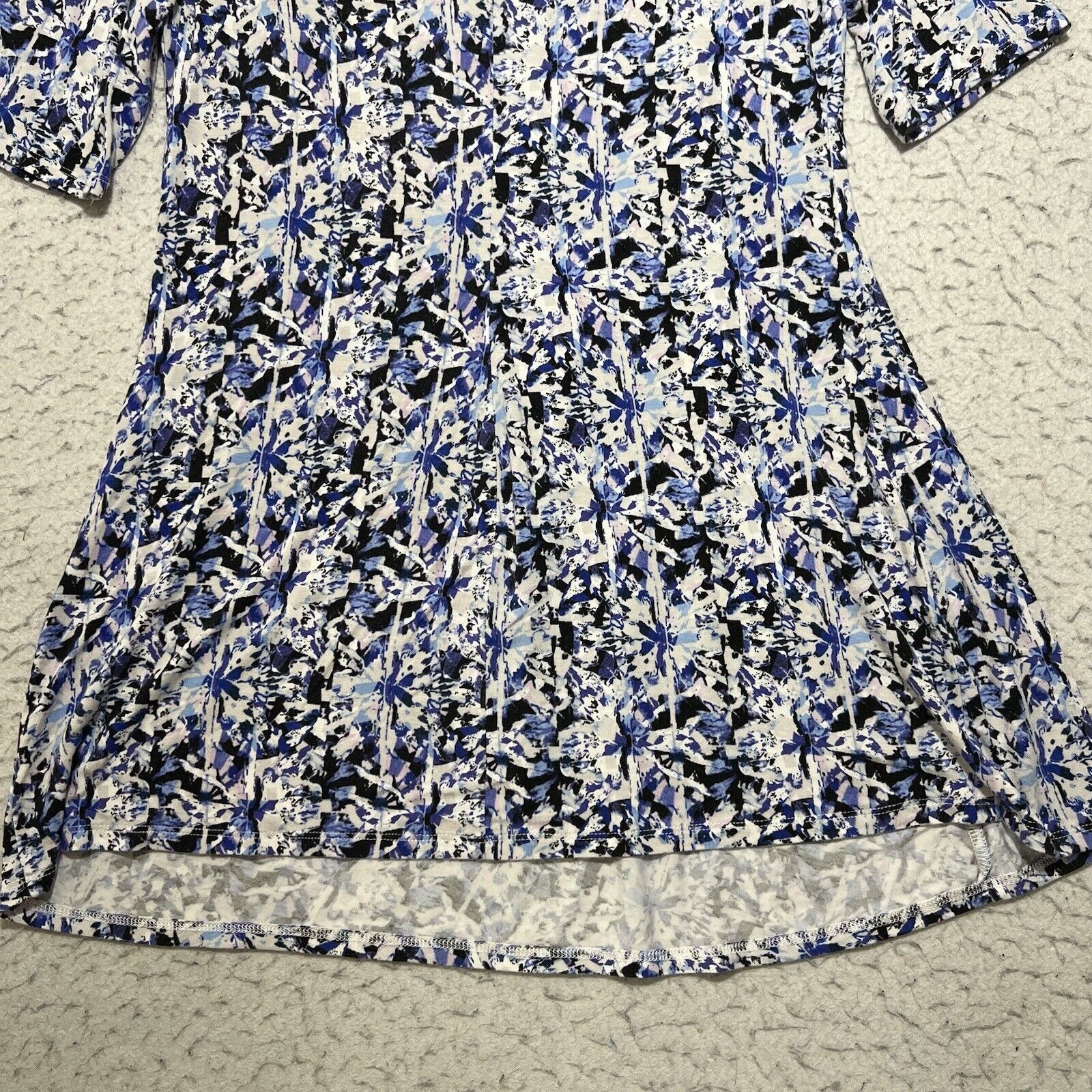 Other Lysse Short Sleeve Blue White Floral A-Line Dress Stretch Size S / US 4 / IT 40 - 11 Thumbnail